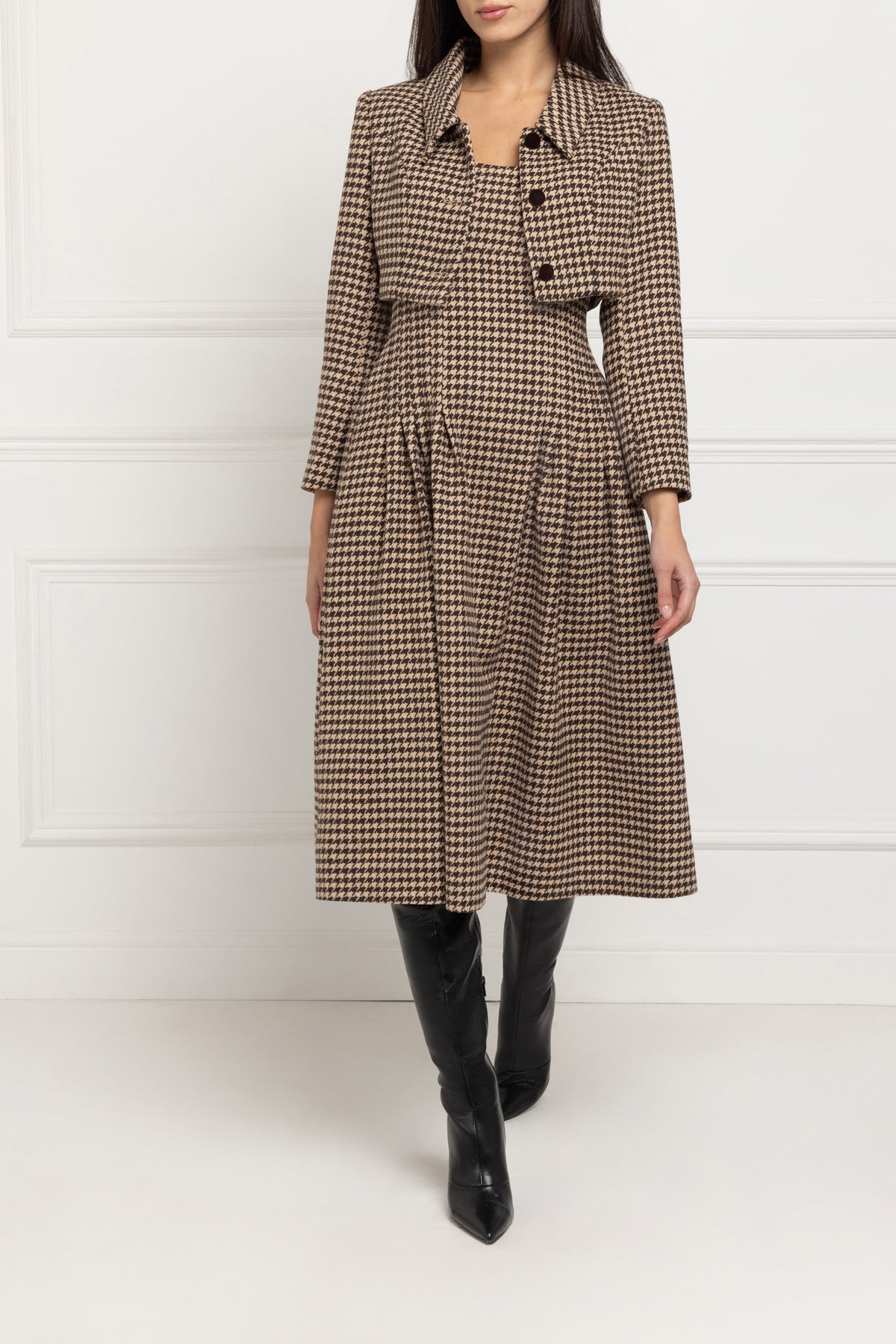 Houndstooth Dress & Jacket (Chocolate)