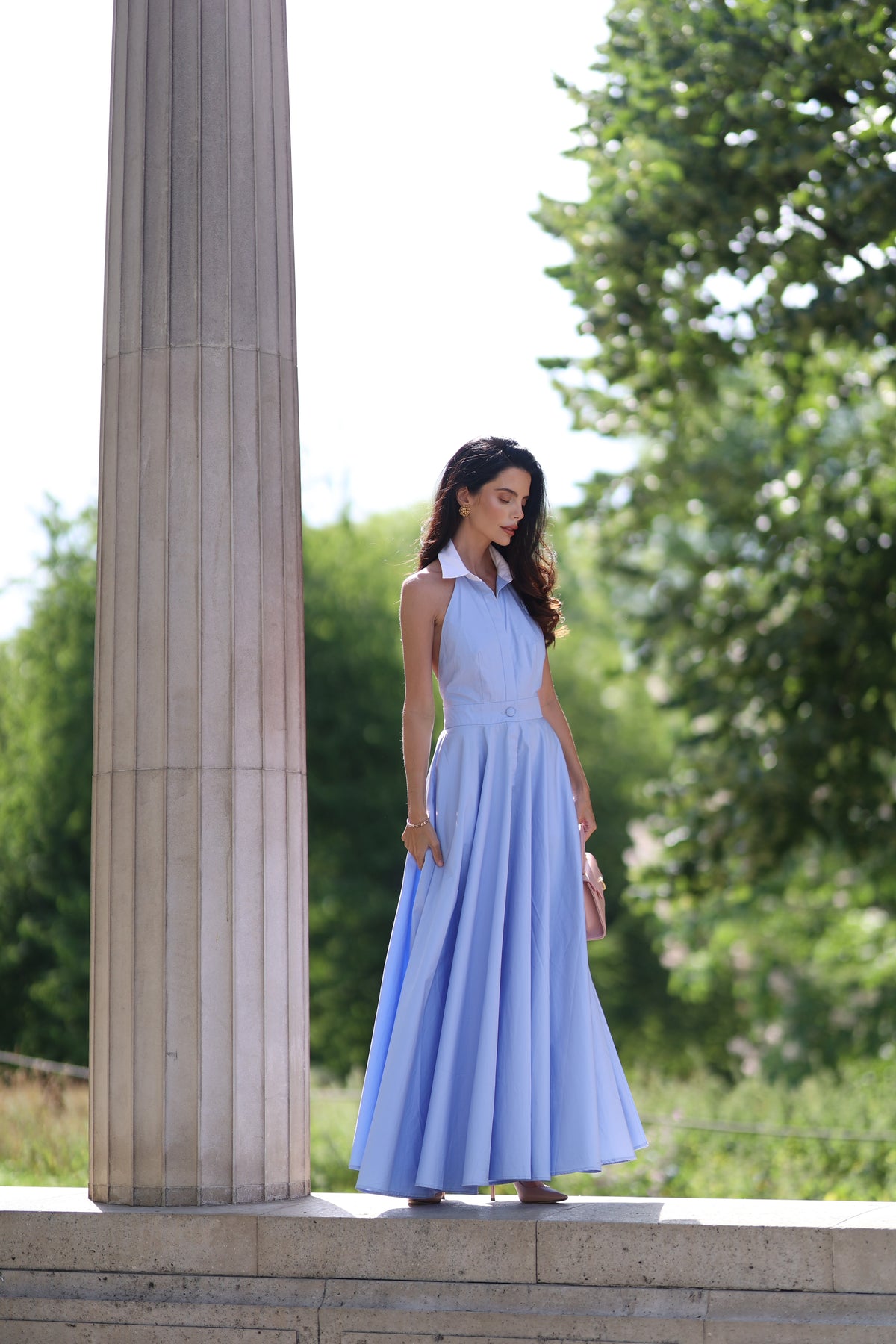 COLLARED COTTON DRESS