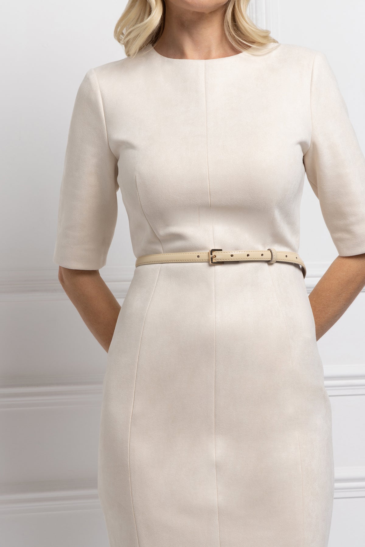 cream suede dress cream-faux-suede-sleeveless-dress