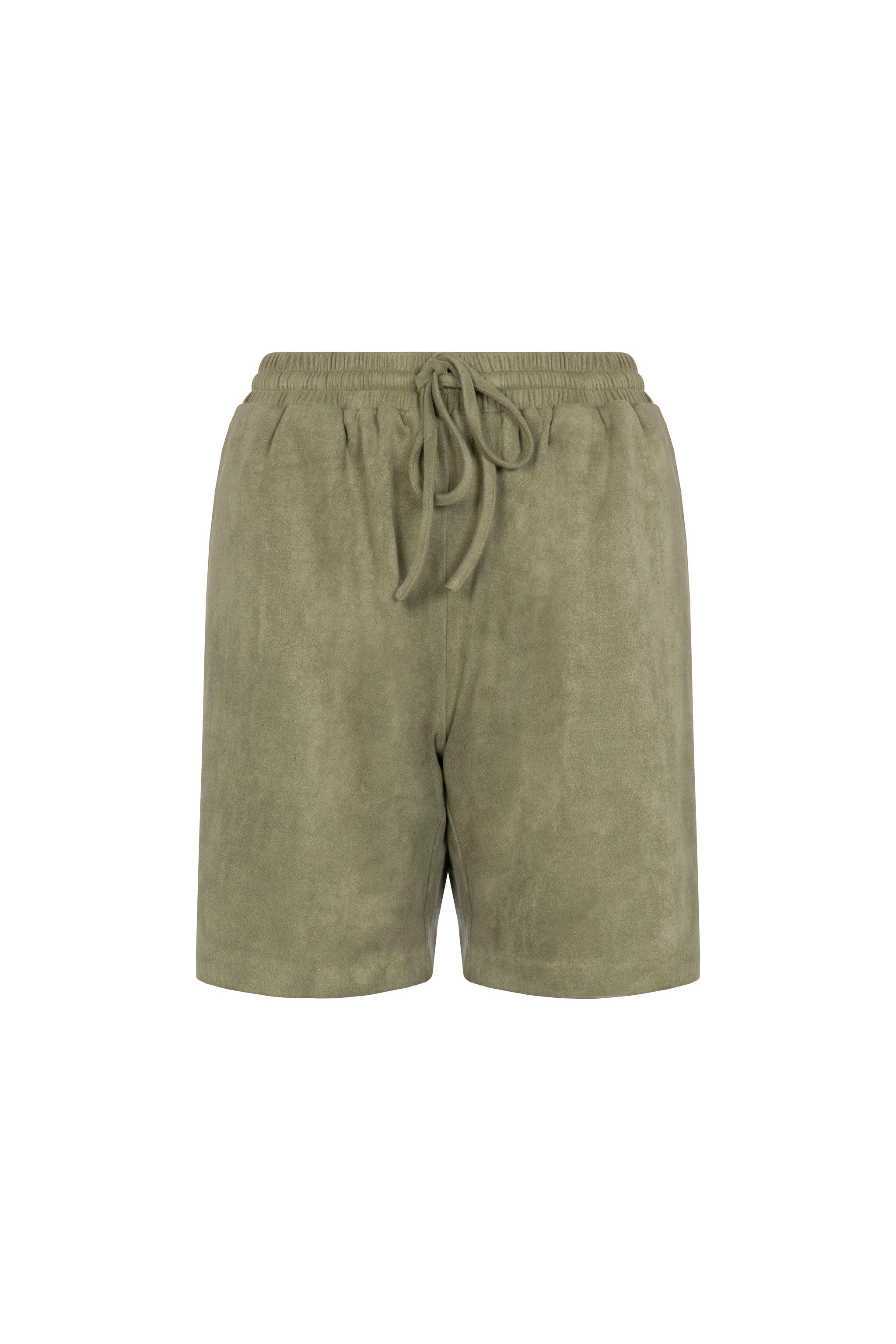 Faux Suede Shorts (Khaki)