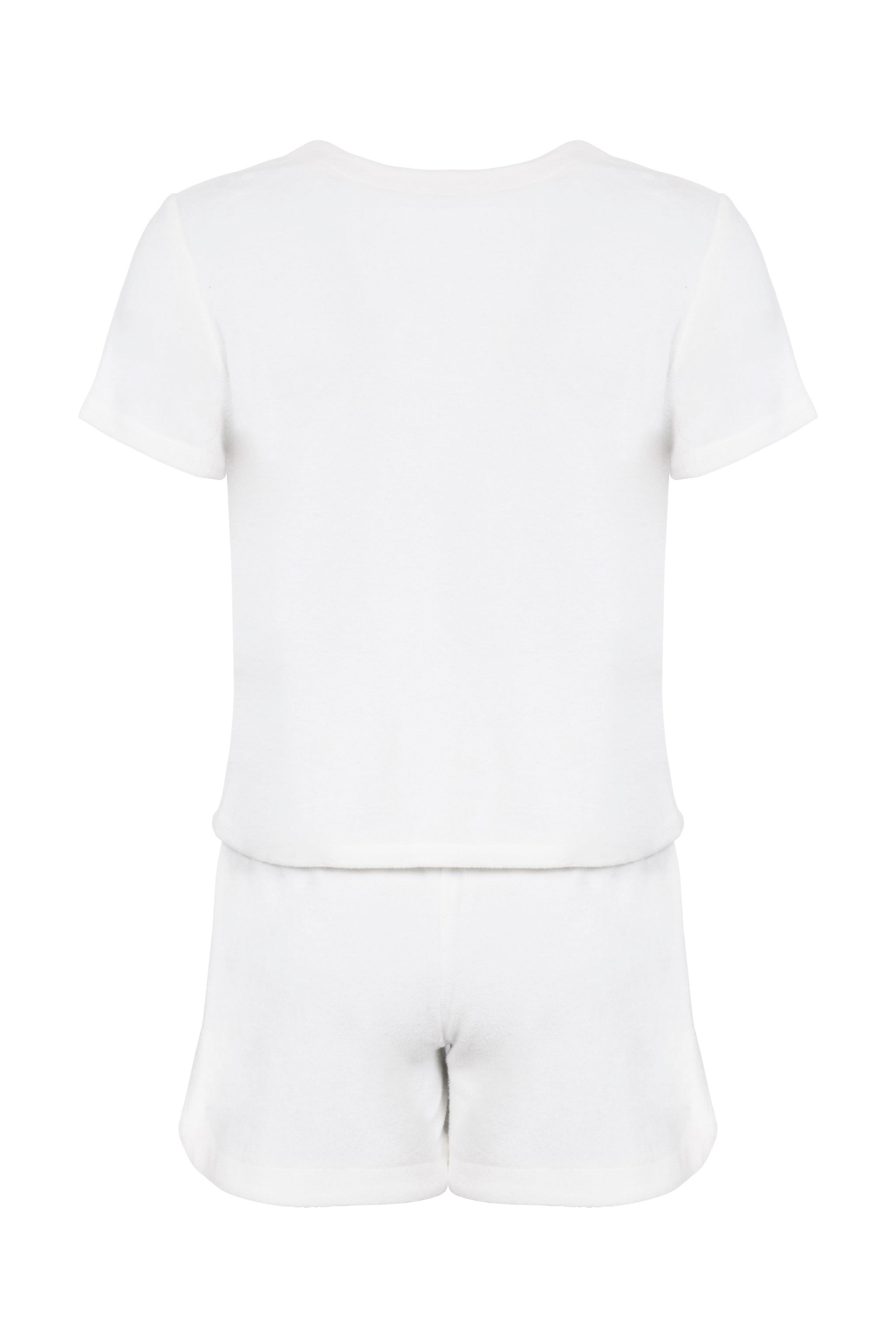 Towelling Jacket & Shorts Set (White)