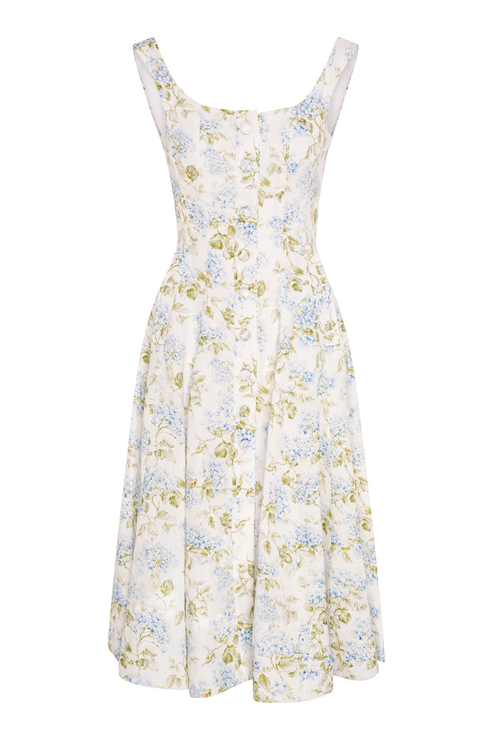 Linen Boat Neck Dress (Hydrangea)