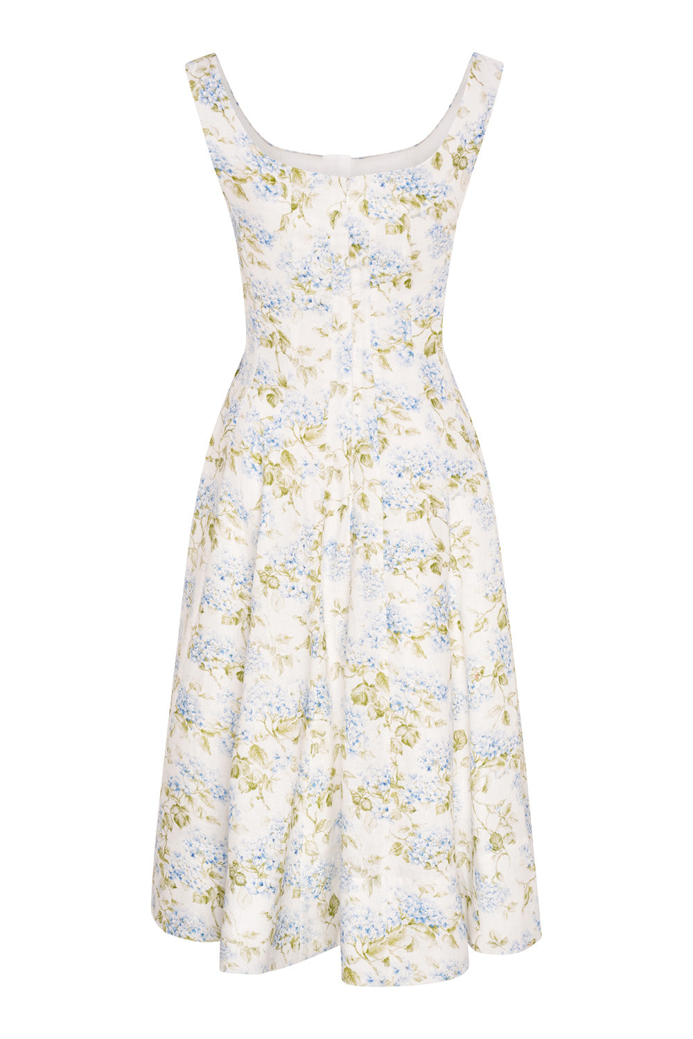 Linen Boat Neck Dress (Hydrangea)