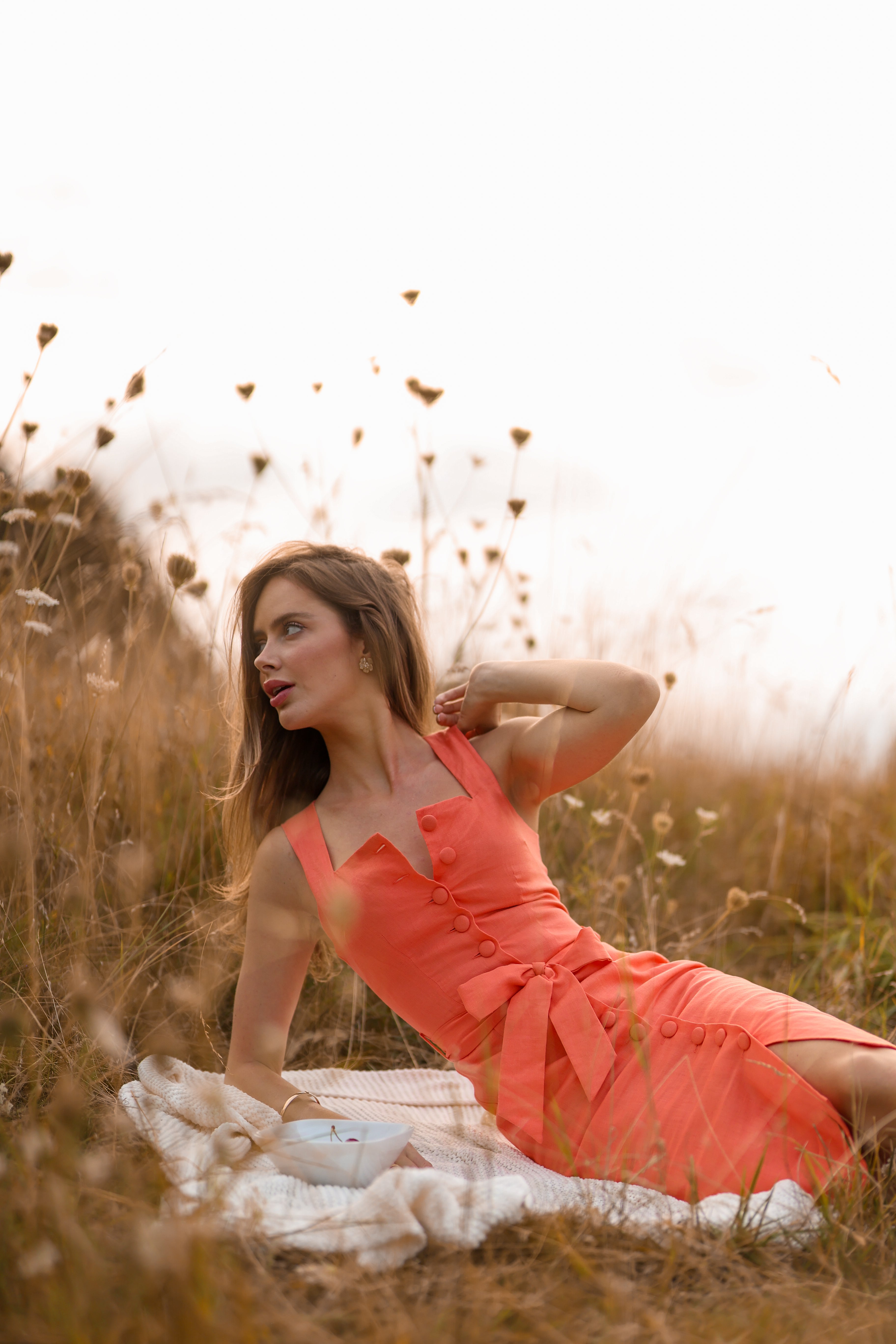 Linen Dress (Coral)