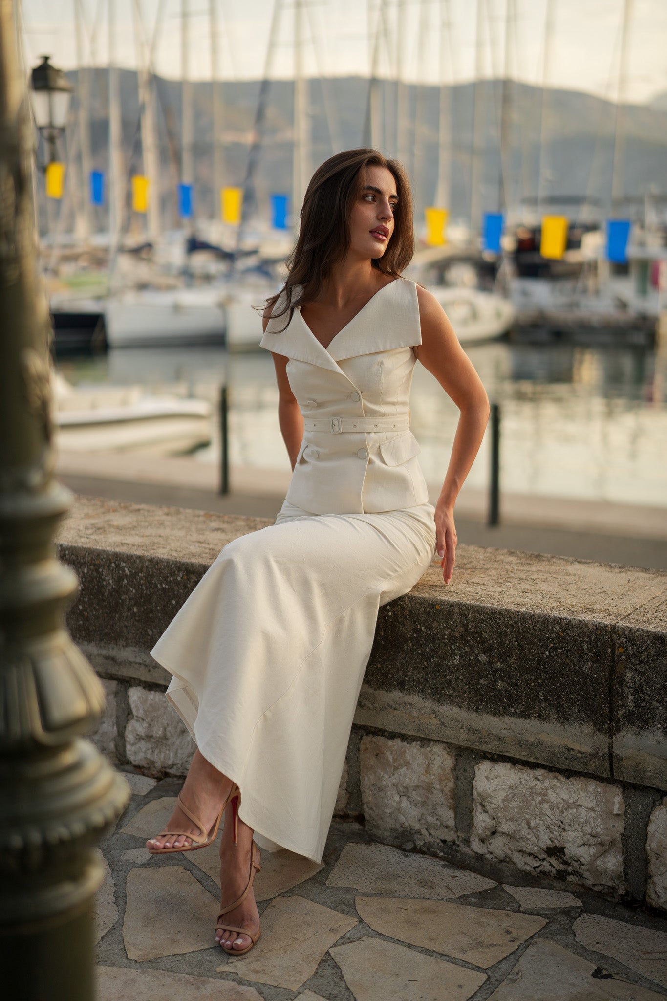 Pure Linen Princess Fishtail Skirt Suit (Chantilly) | Aavelle Pure Linen Princess Fishtail Skirt Suit (Chantilly) | Aavelle