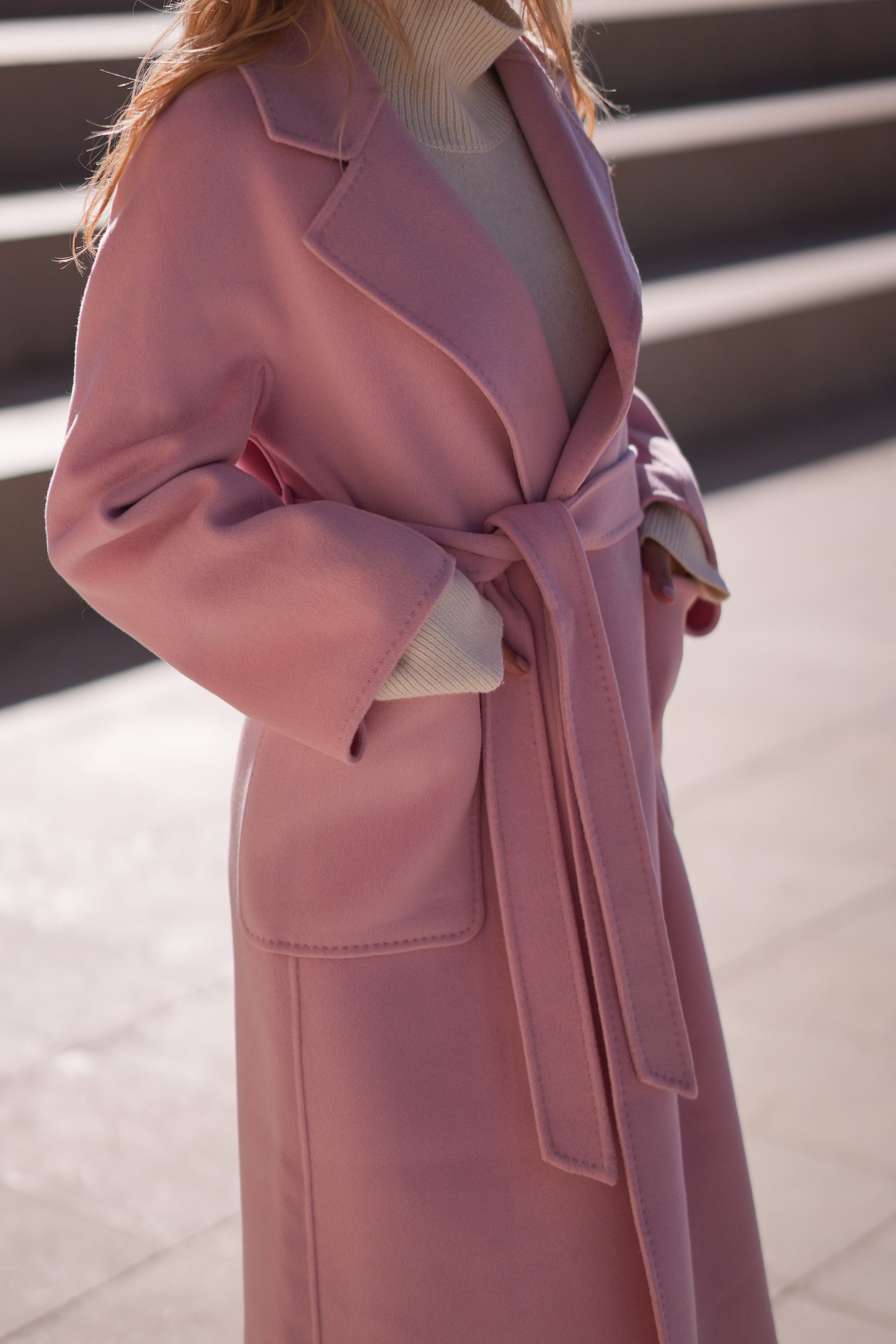 Cashmere & Silk Wool Coat (Rose)