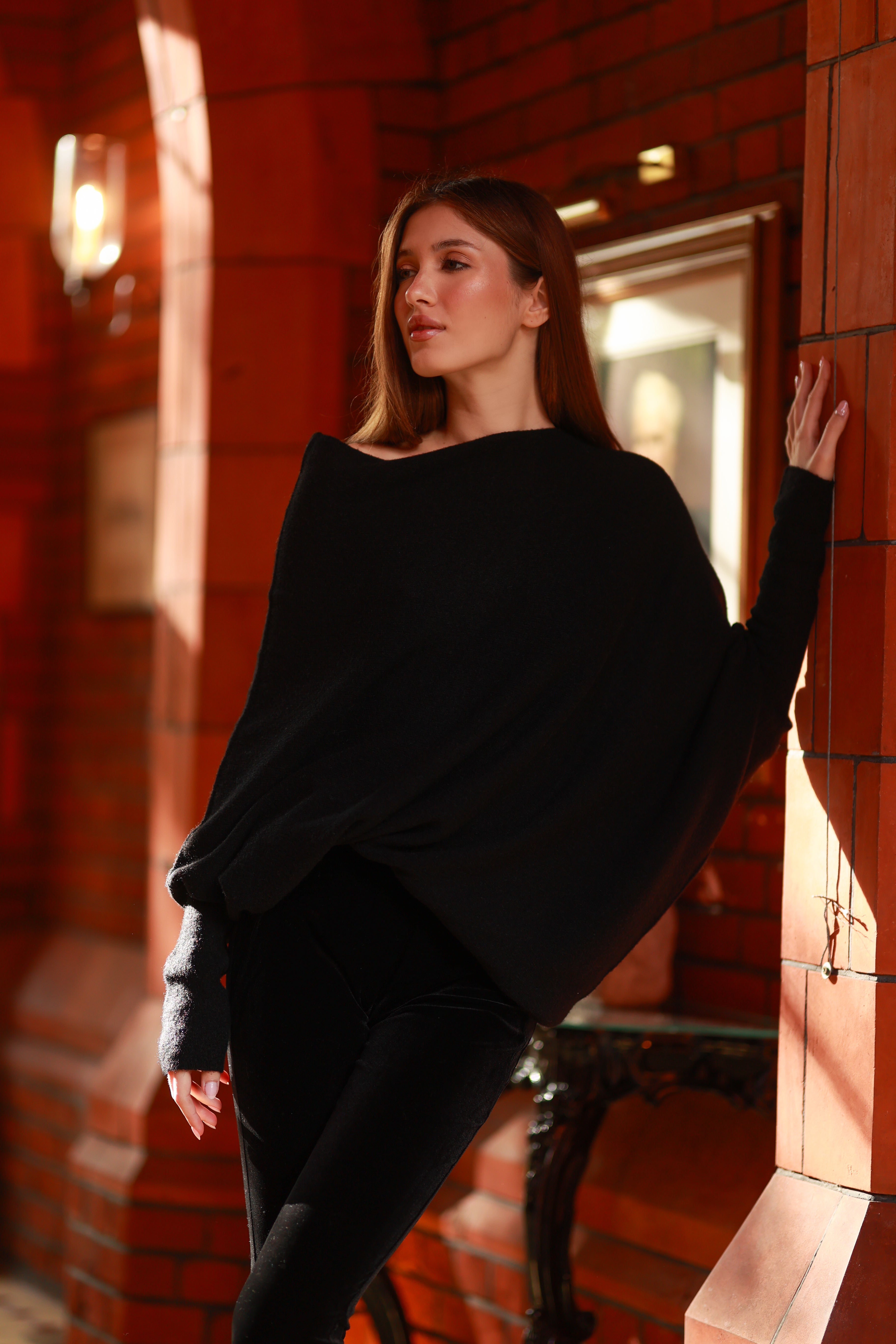 Ultra Soft Asymmetric Knit (Black)