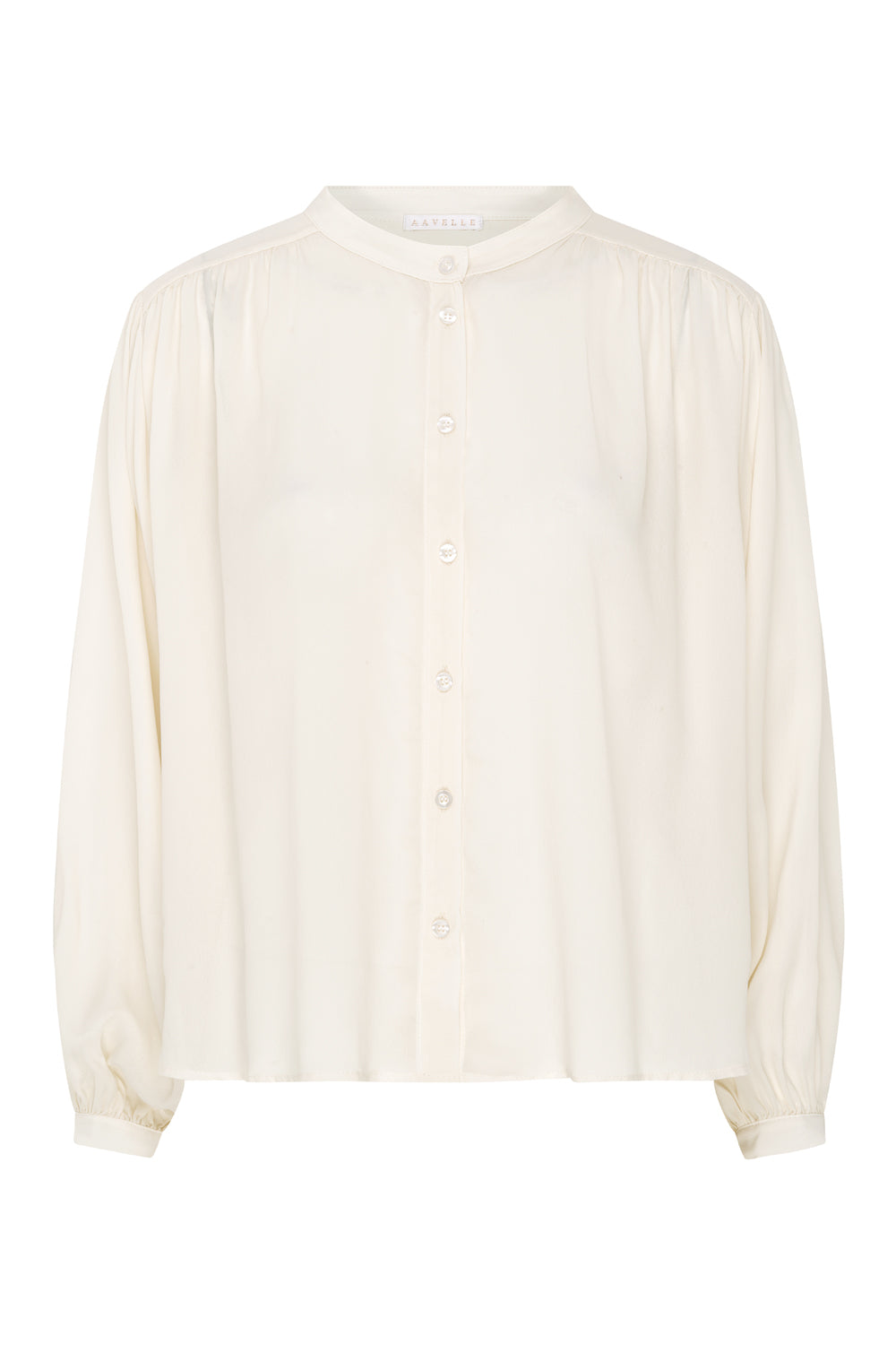 Balloon Sleeve Silk Blend Shirt (Chantilly)