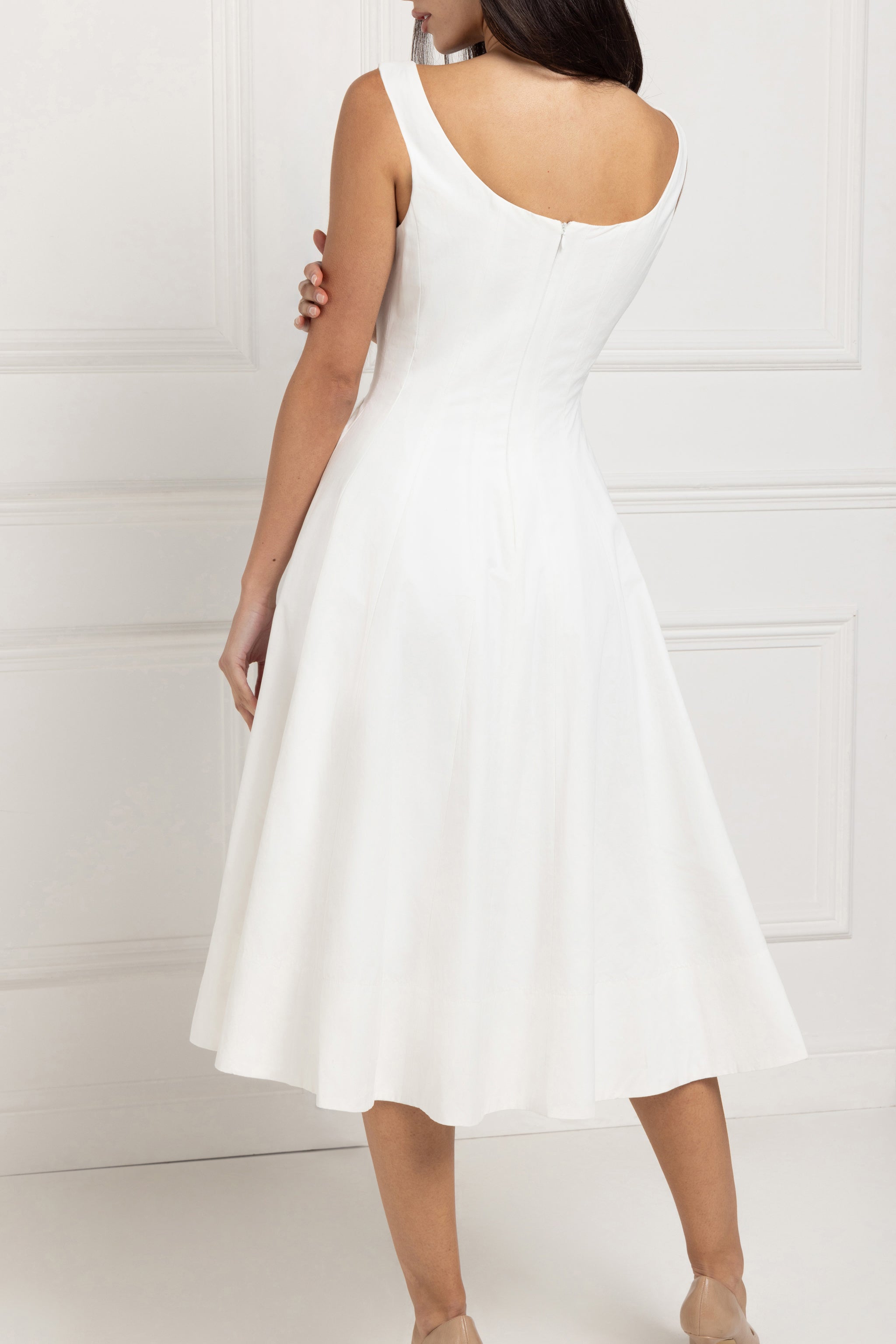 Boat Neck Dress (White) Boat Neck Dress (White)