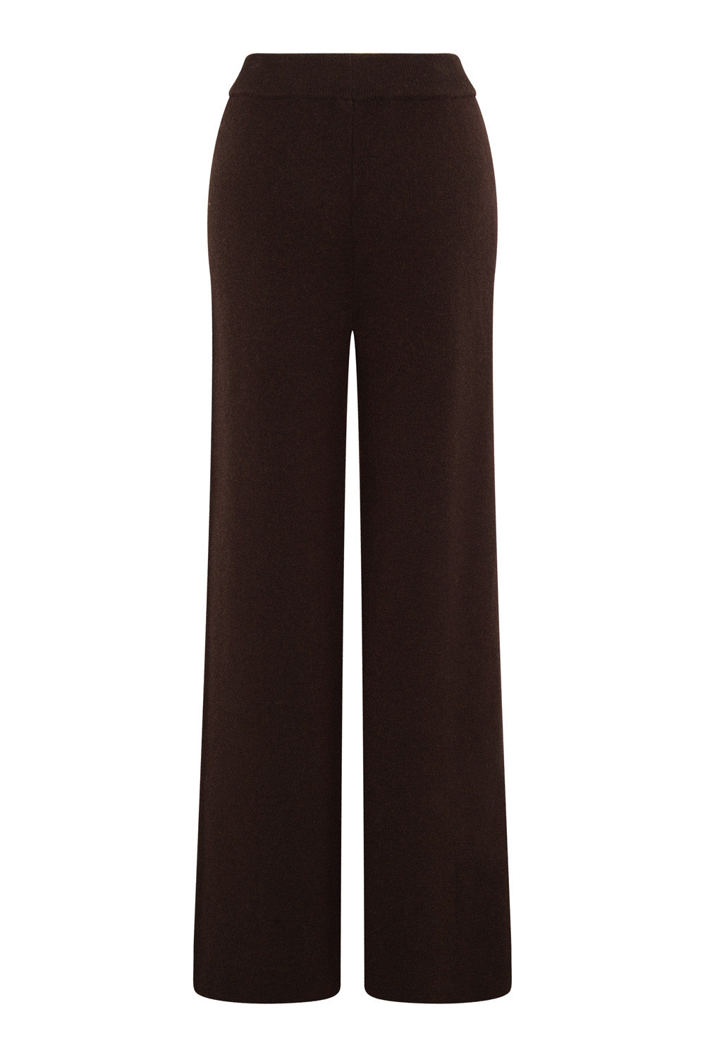 Thick Knitted Centre Seam Trouser (Chocolate)