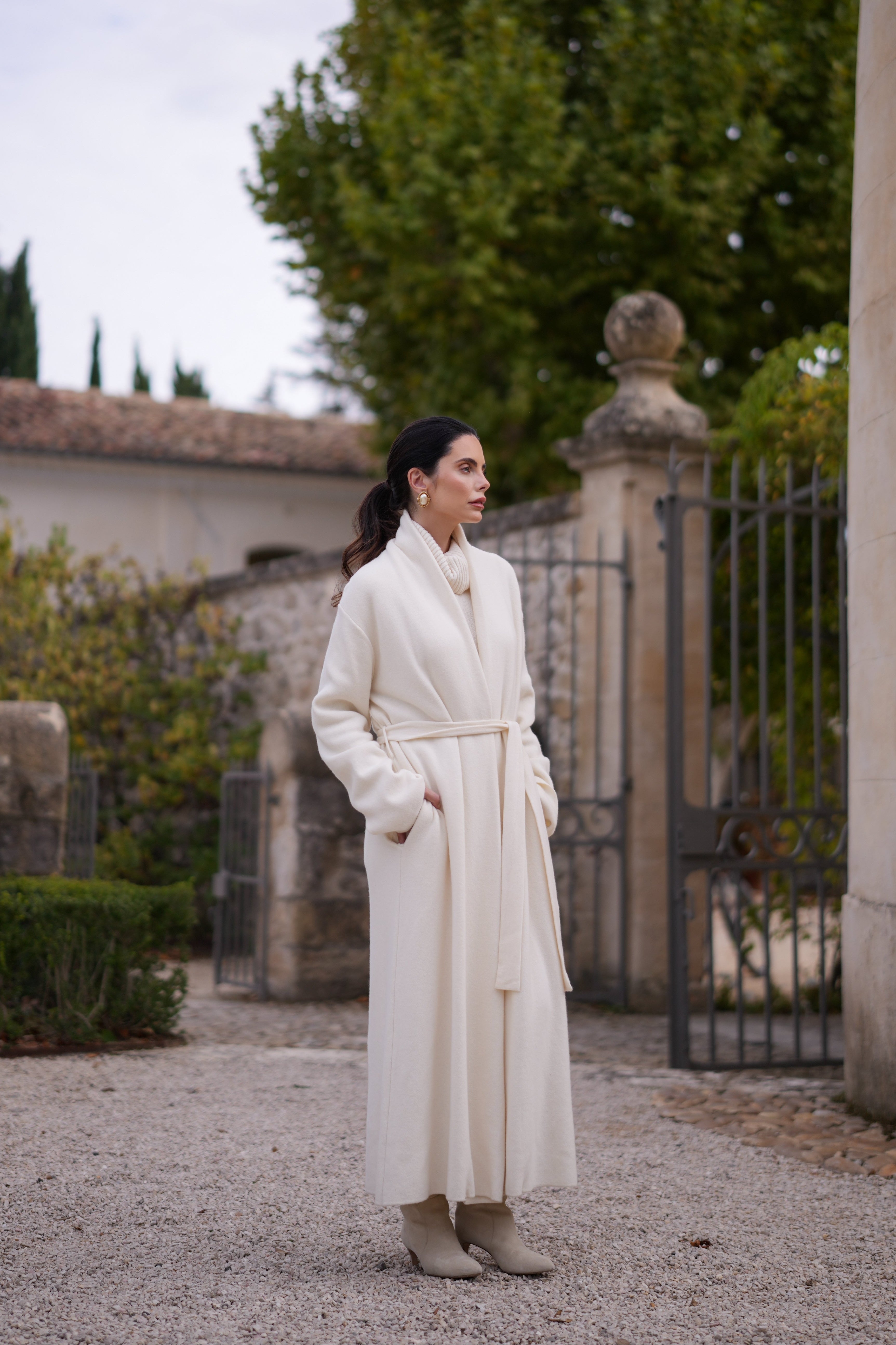 Cashmere Blend Maxi Coatigan (Chantilly)