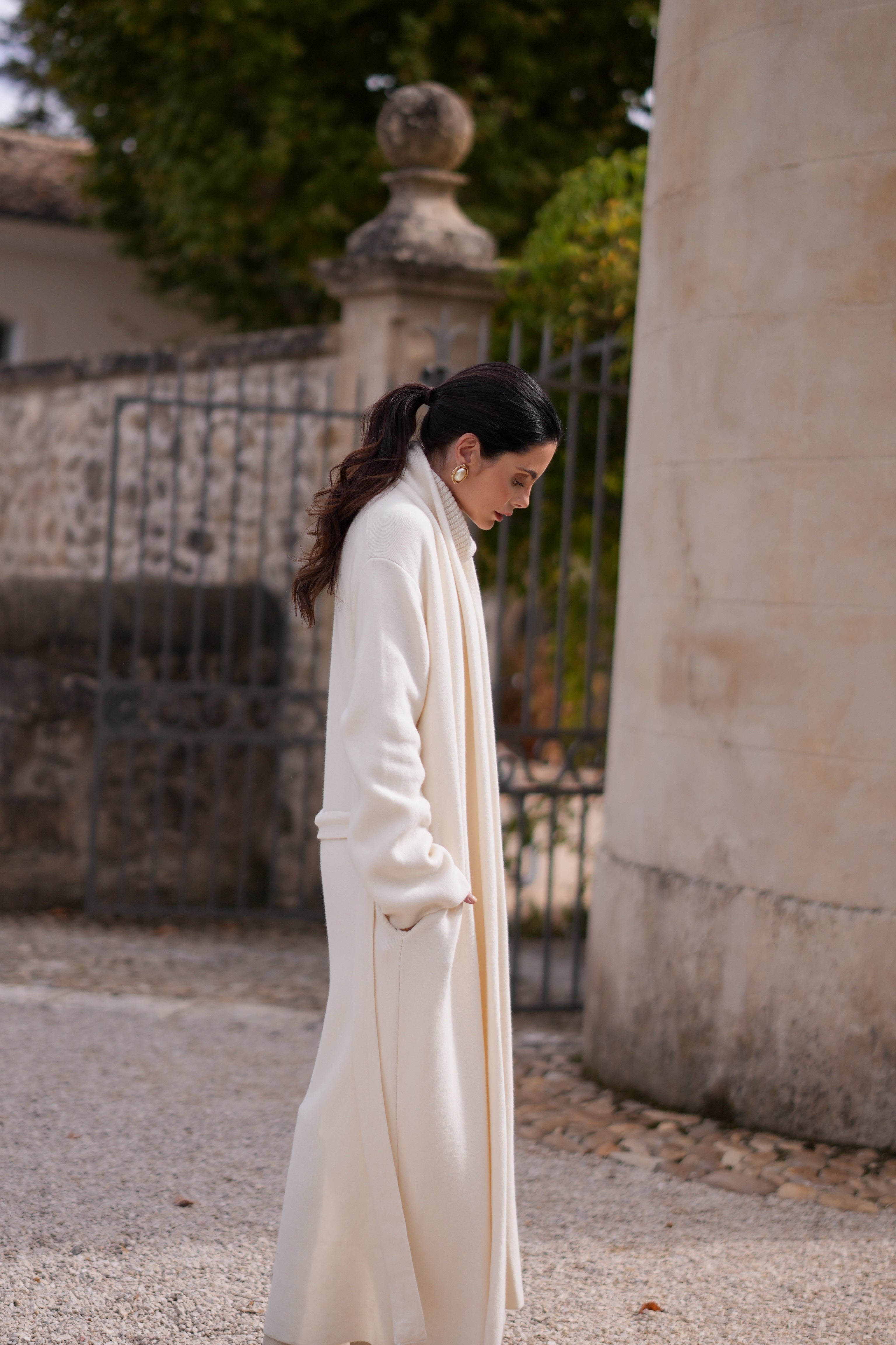 Cashmere Blend Maxi Coatigan (Chantilly)