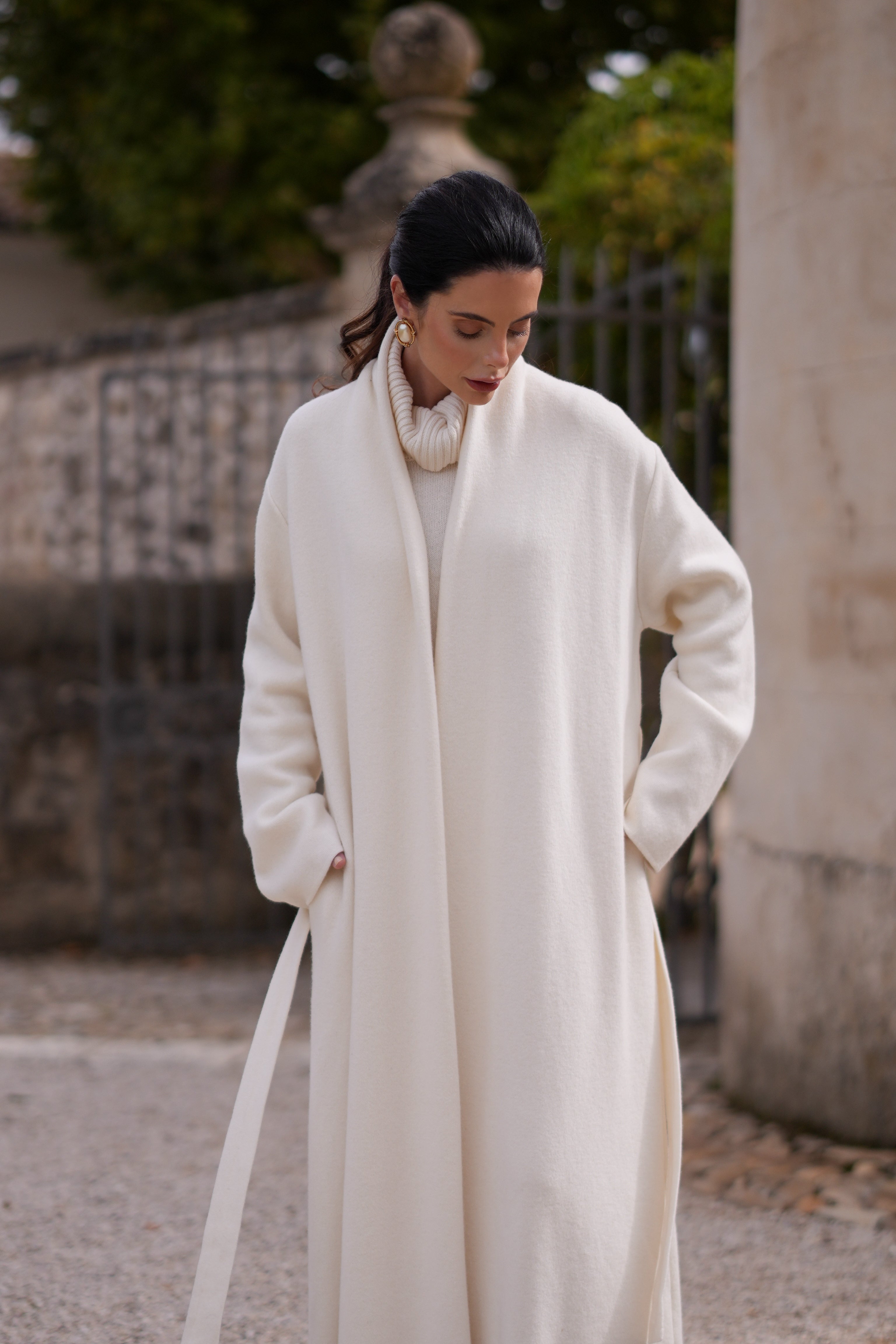Cashmere Blend Maxi Coatigan (Chantilly)