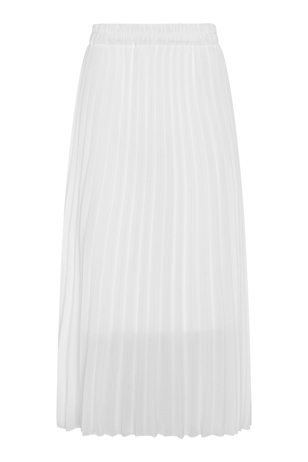 Chiffon Pleated Midi Skirt (White) Aavelle