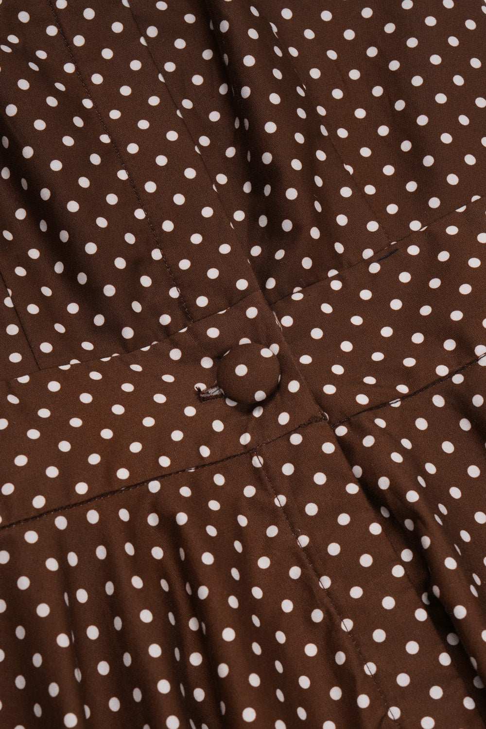 Pure Cotton Collared Halter Maxi Dress (Chocolate Polka)