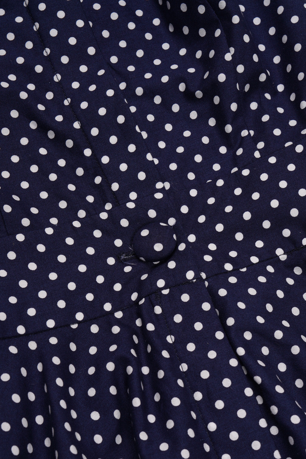 Pure Cotton Collared Halter Maxi Dress (Navy Polka)