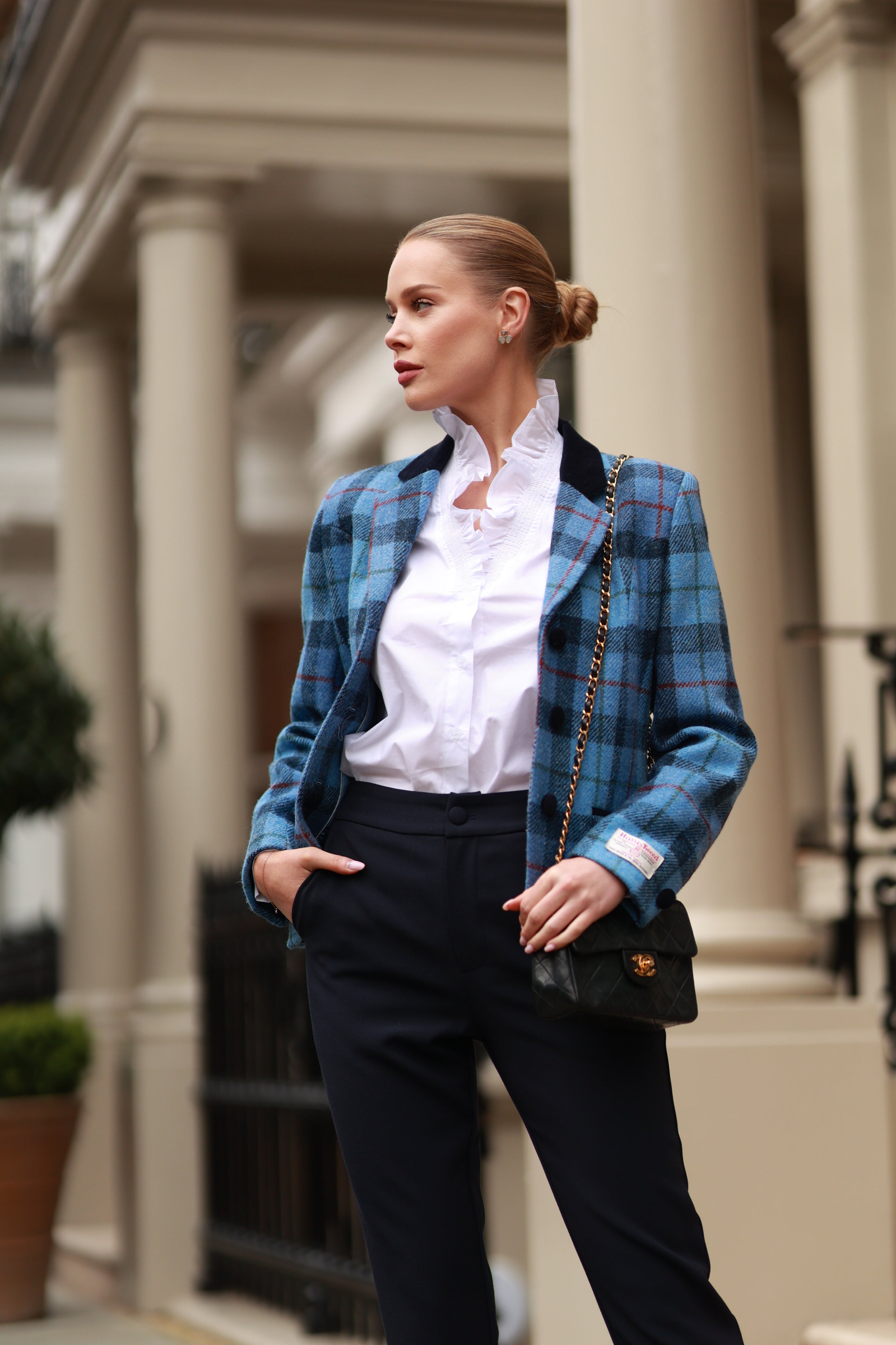 Ruffle Blouse With Blazer Ruffle Top – ROSSELLINI SHINE