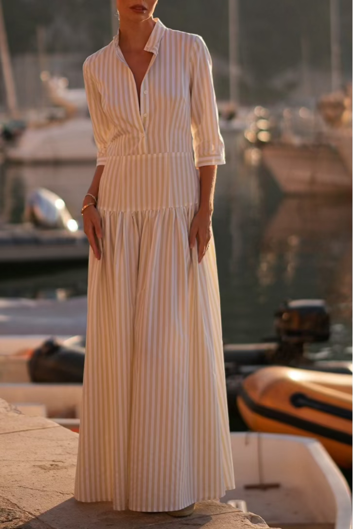 Pure Cotton Drop Waist Maxi Shirt Dress (Lime Sorbet)