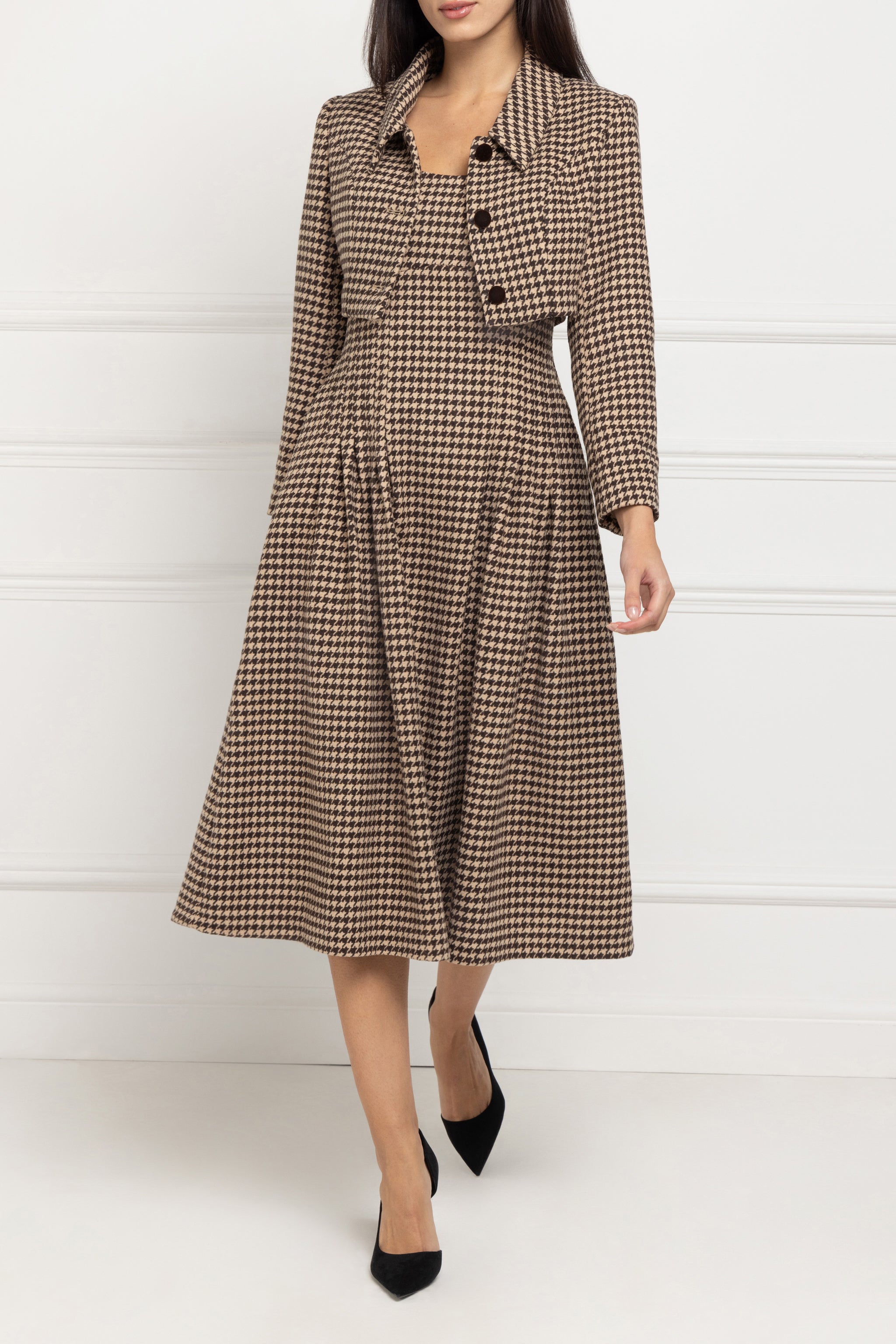Houndstooth Dress & Jacket (Chocolate) Houndstooth Dress & Jacket (Chocolate)