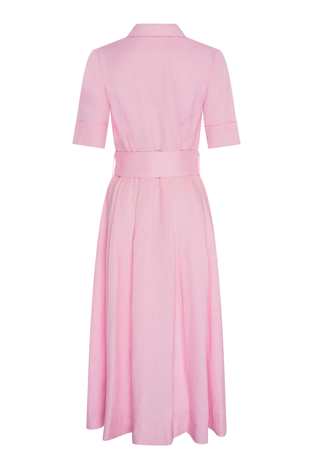 pink shirt dress with belt Women's Paradisa St. Augustine Pink Cotton Belted Shirt Dress | Size: Xs