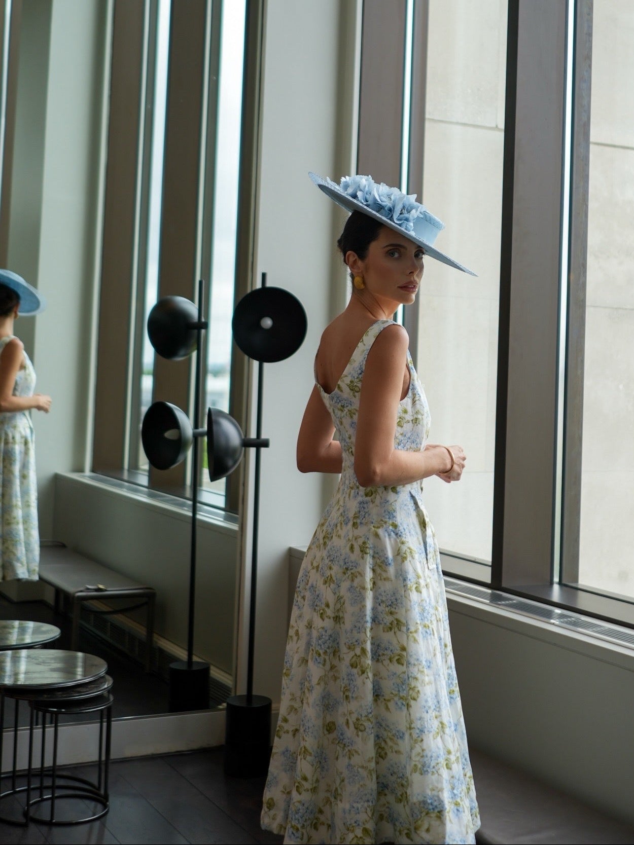 Linen Boat Neck Dress (Hydrangea)