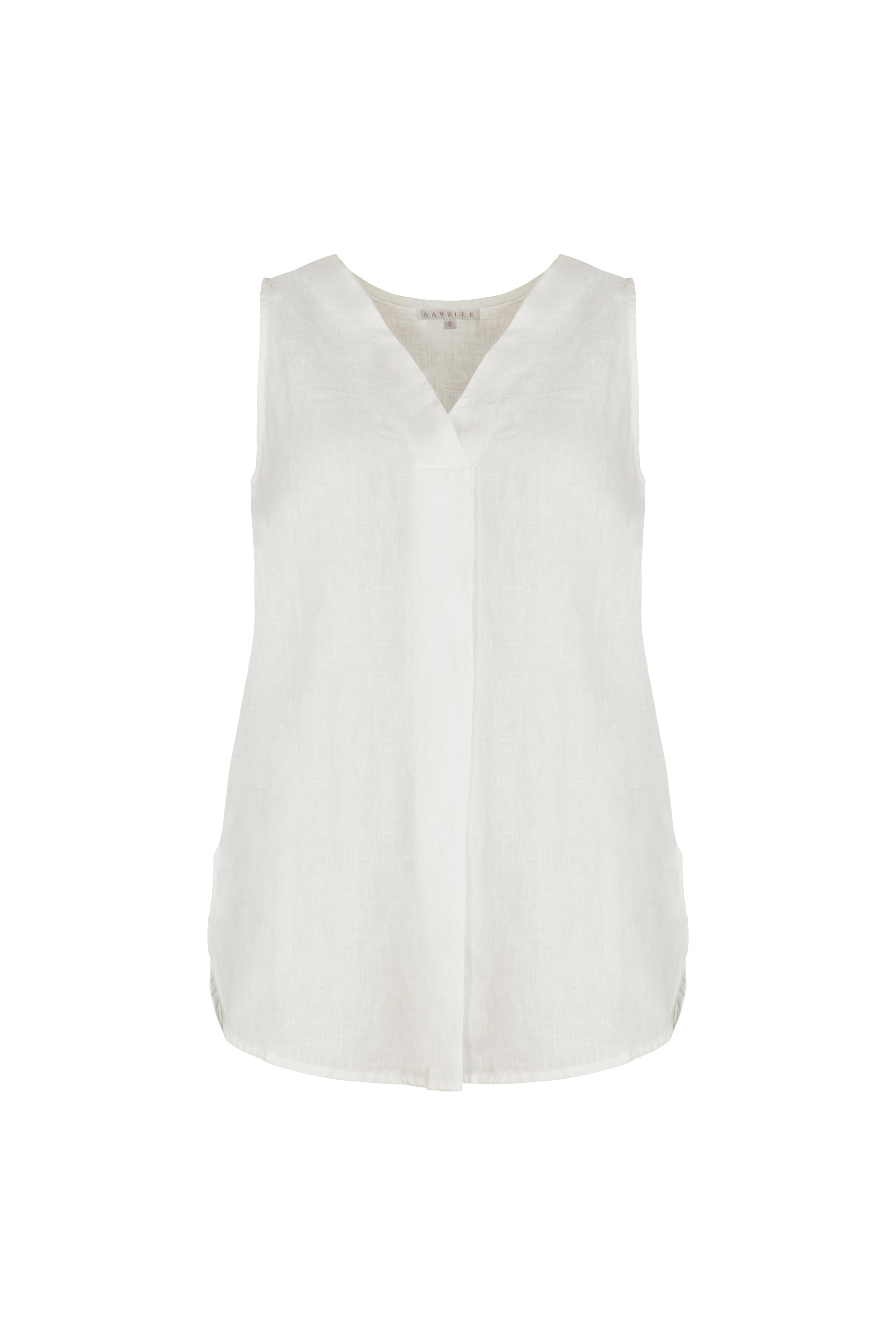 Pure Linen V Neck Vest (White)