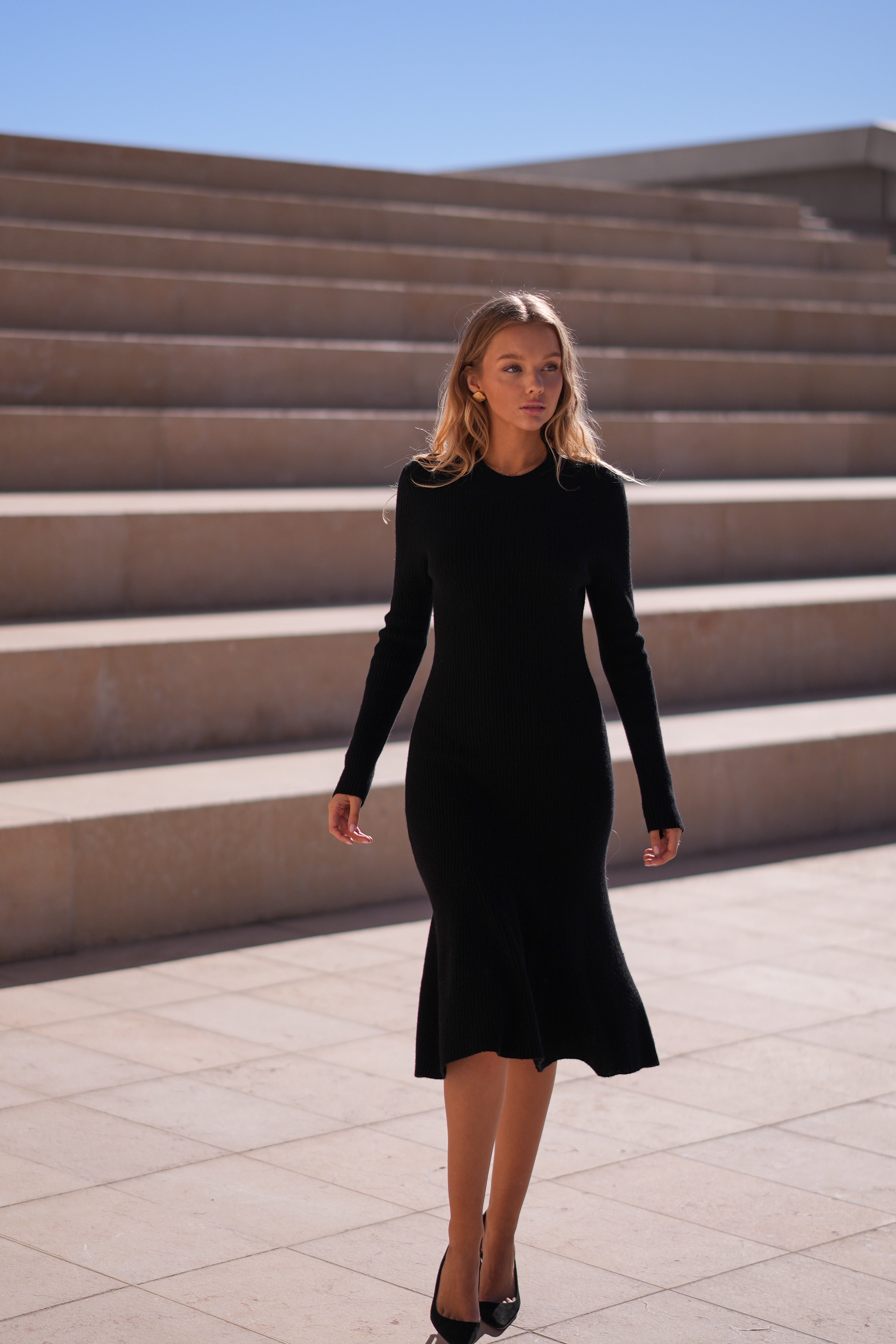 Merino Knitted Dress (Black)