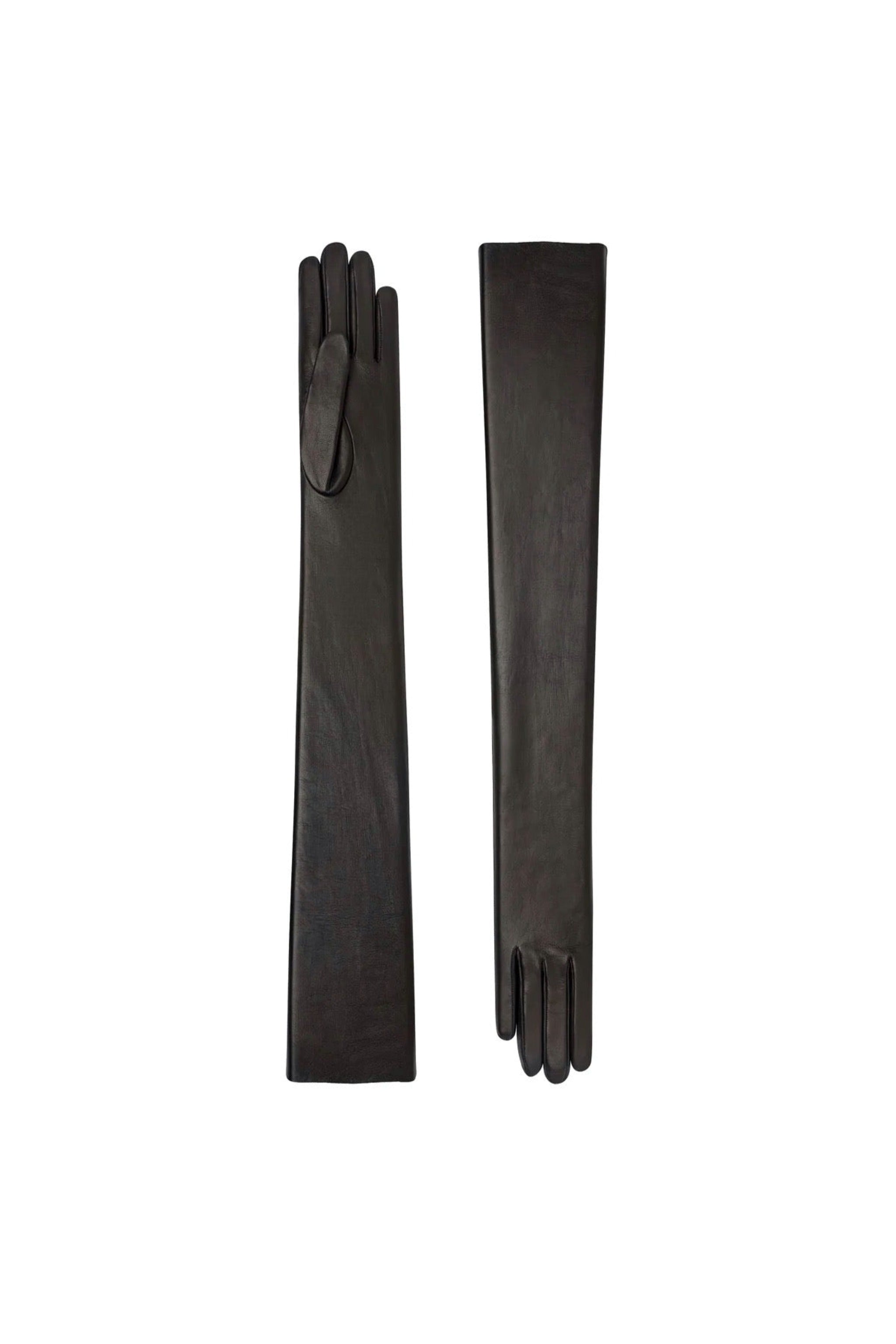 Opera Length Leather Gloves (Black)