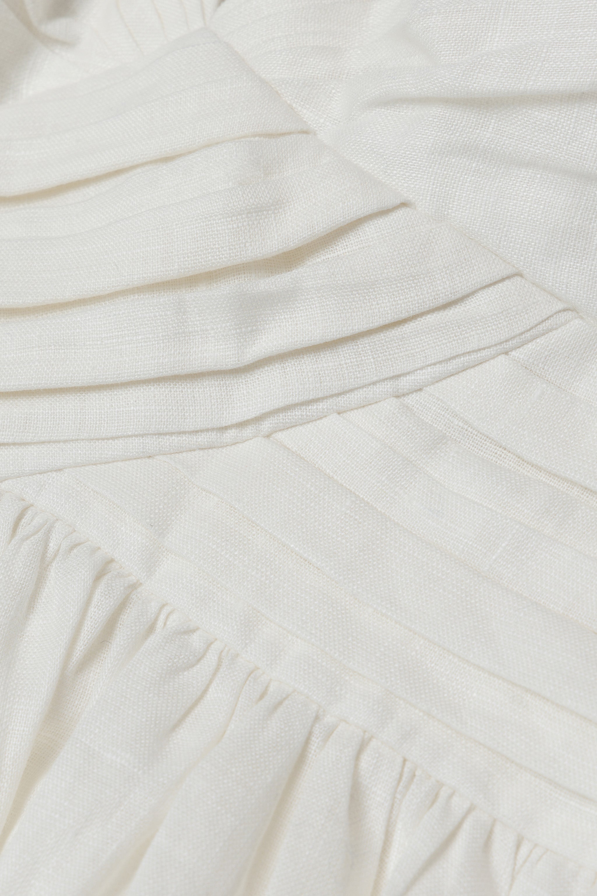 Pure Linen Sweetheart Dress (White)