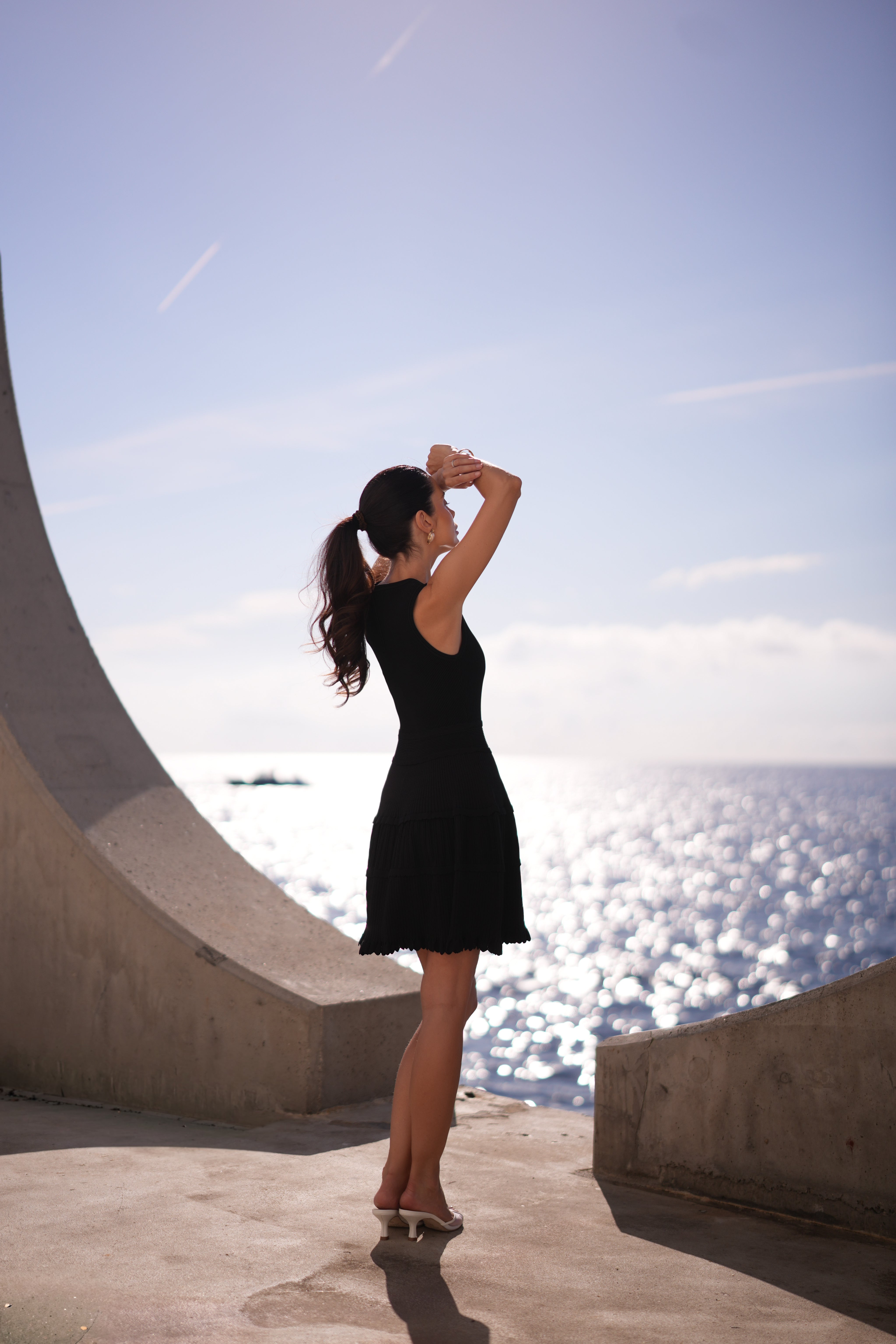 Stretch Knit RaRa Mini Dress (Noir)