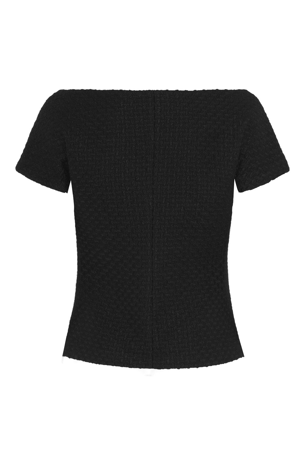 Tweed Boat Neck Jacket (Black)