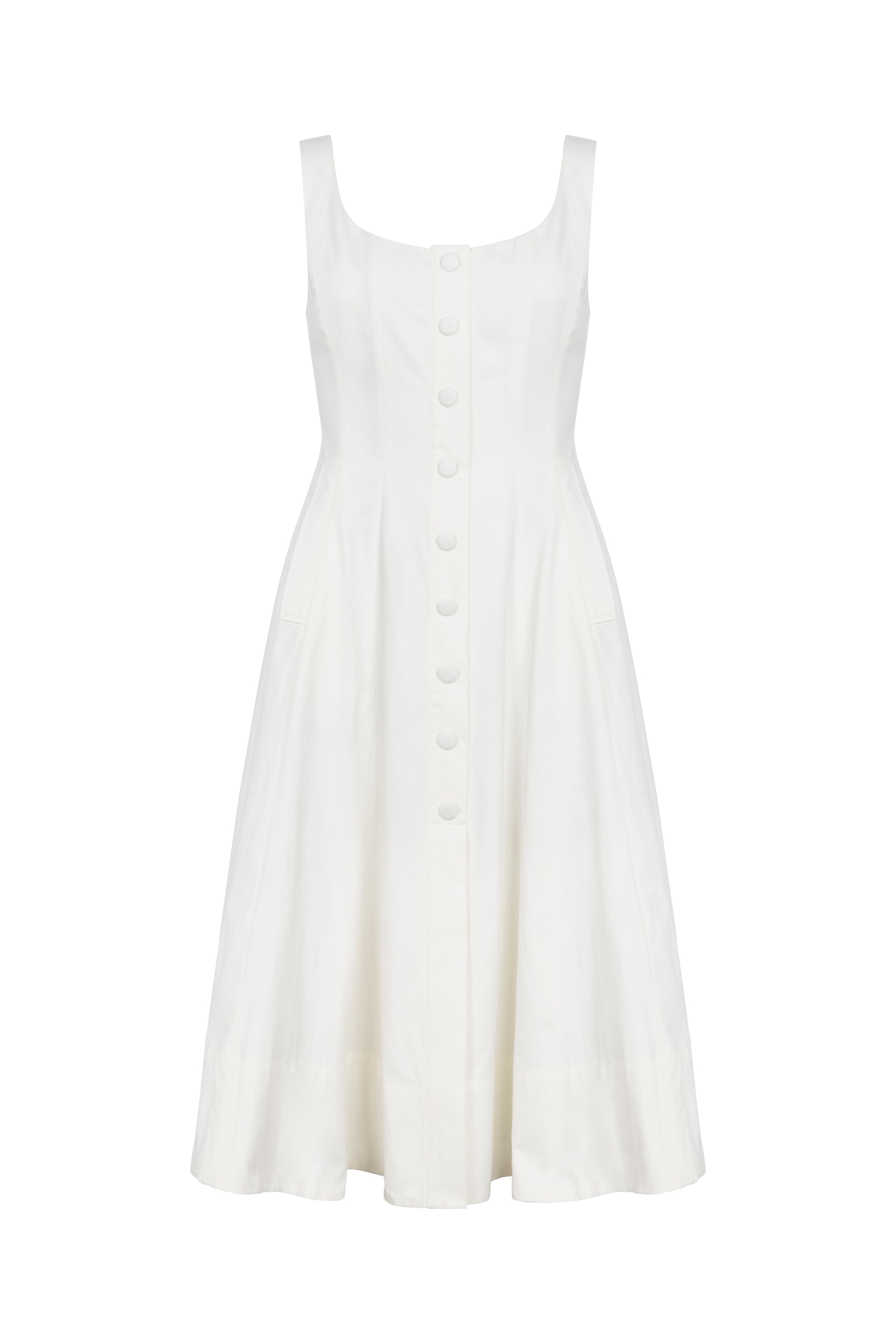 Boat Neck Dress (White)