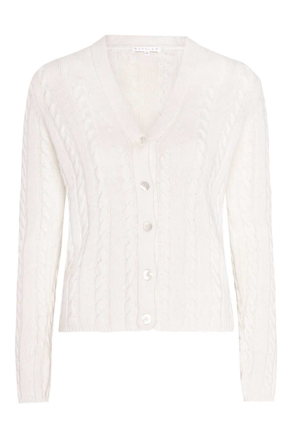 Cashmere Blend Cable Cardigan (Chantilly)