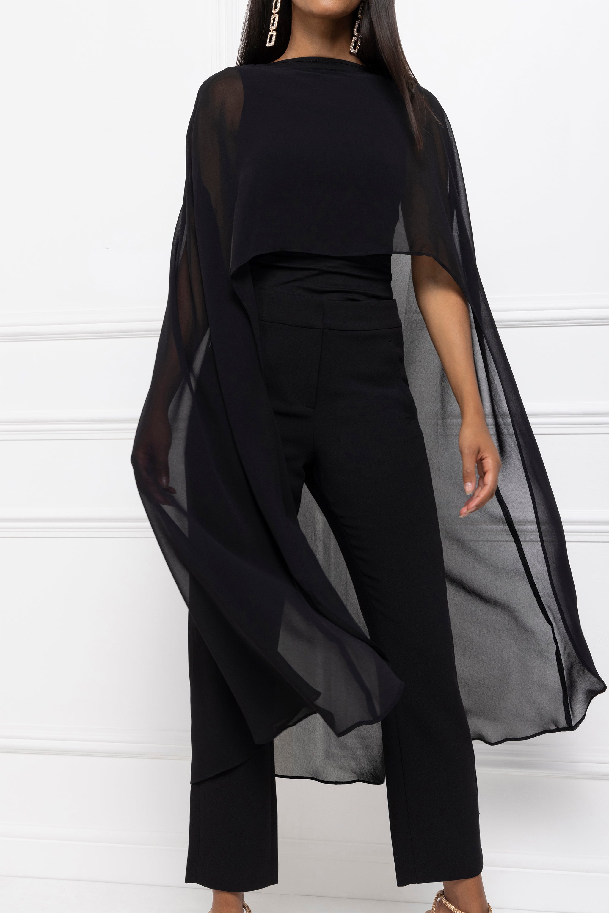 Chiffon Cape (Black) Aavelle