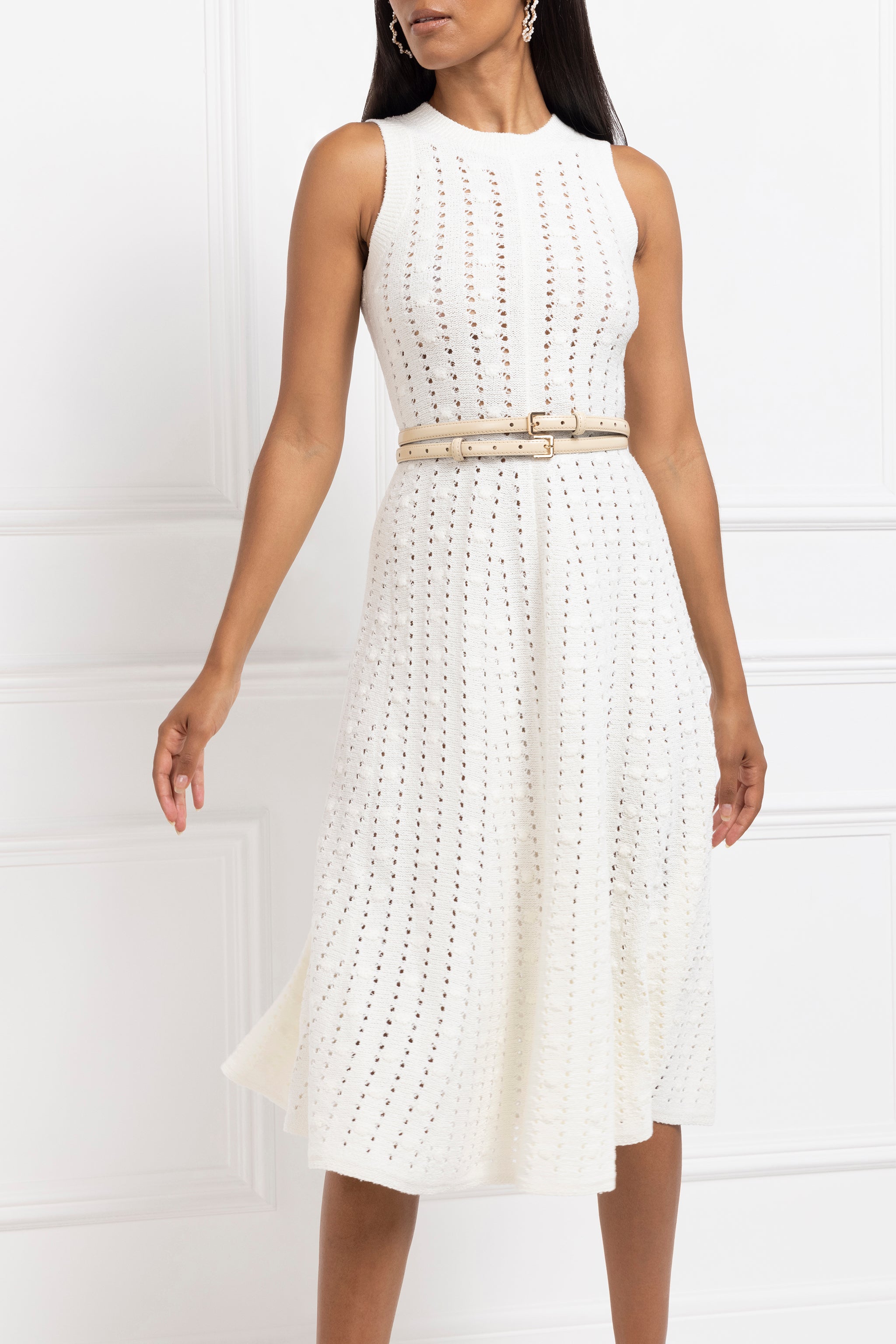 Crochet Knit Dress (Chantilly)