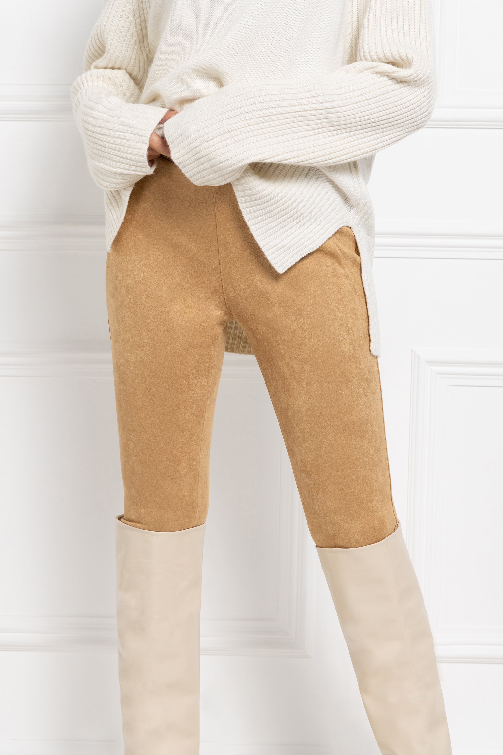 SAMPLE SALE Faux Suede Leggings (Camel)