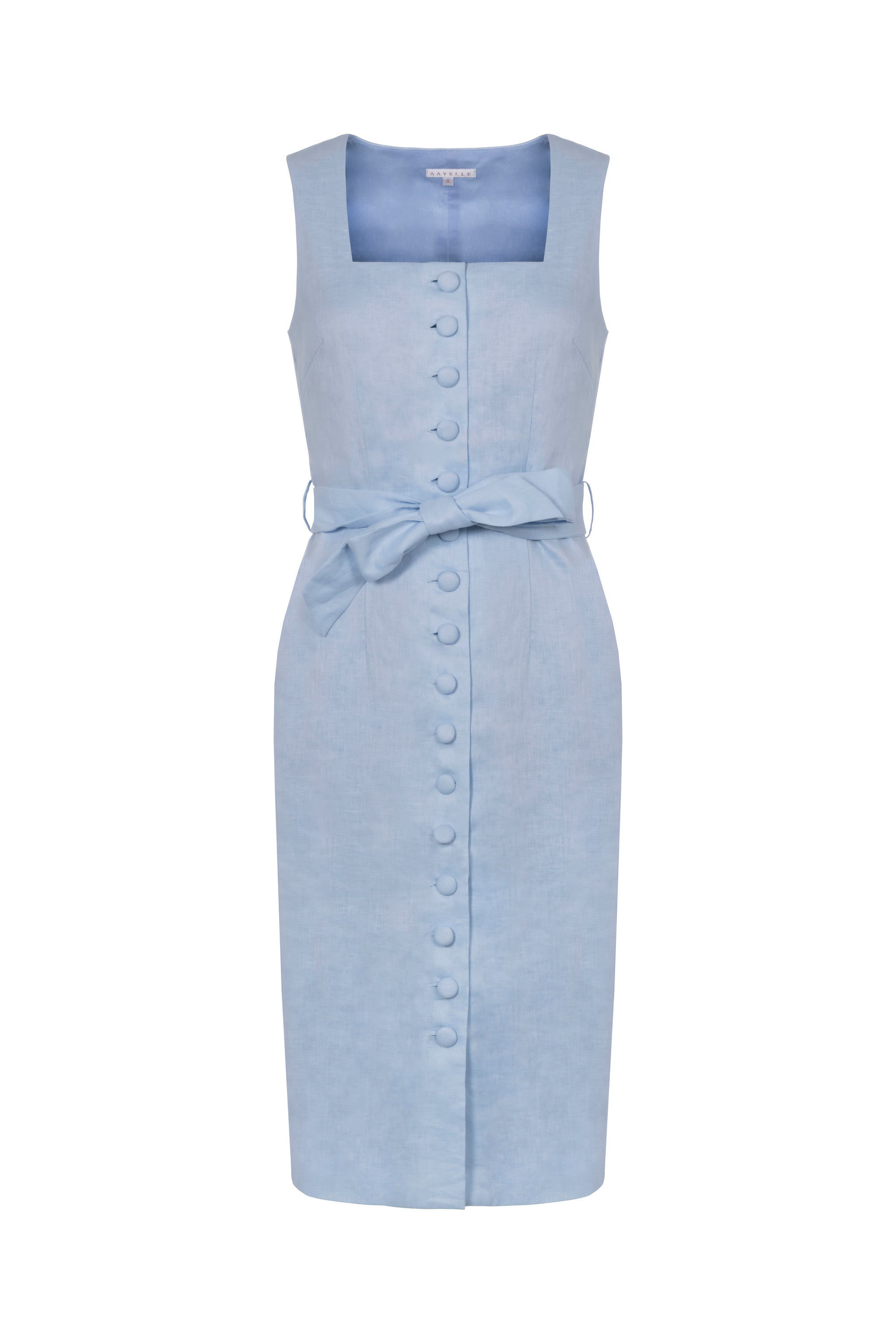 powder blue linen dress Blue Midi Linen Wrap Dress. Pastel Wedding Guest Dress. Light Blue Bridesmaid Dress. Mother of the Bride Dress. Romantic Dress