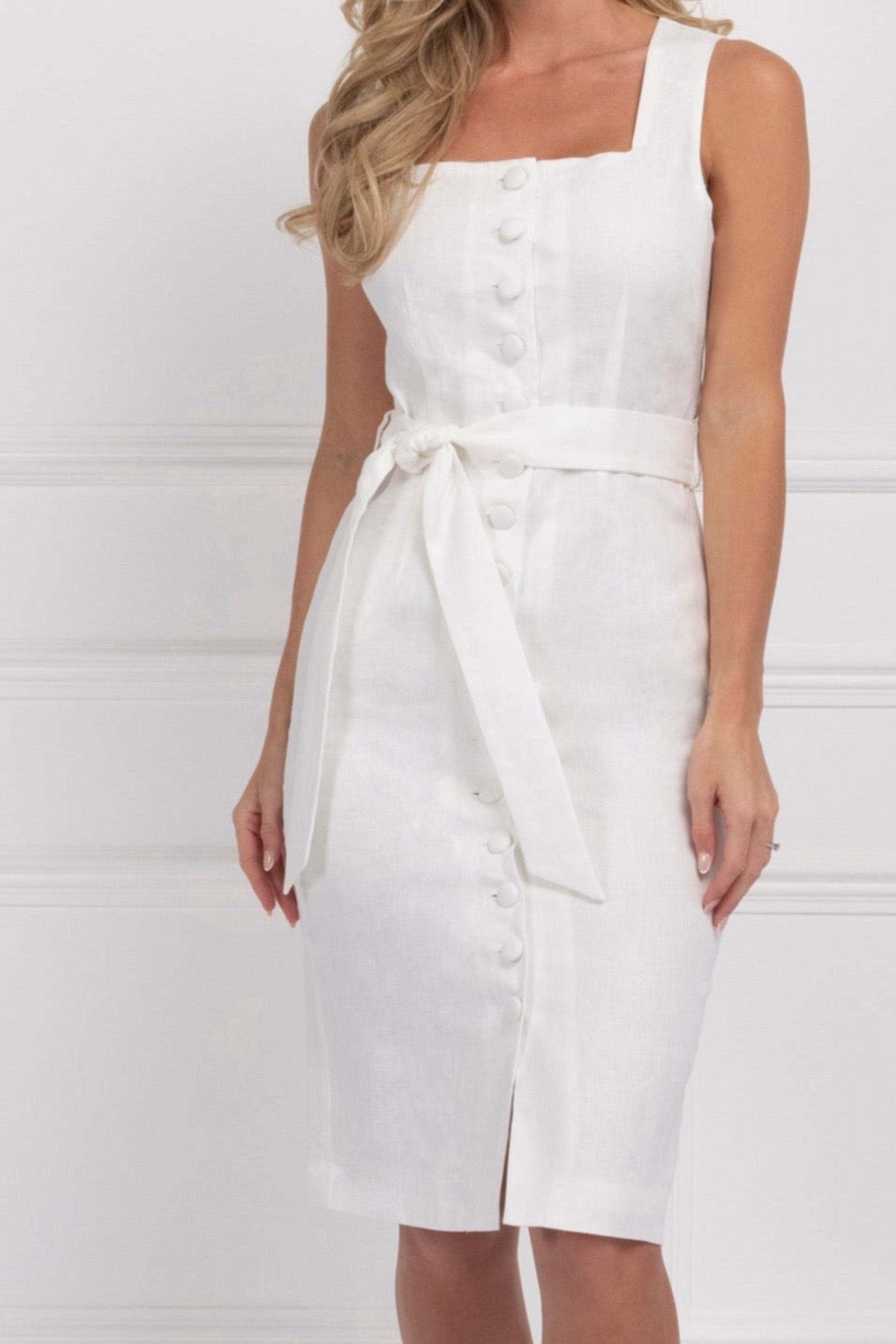 Linen Dress (White)