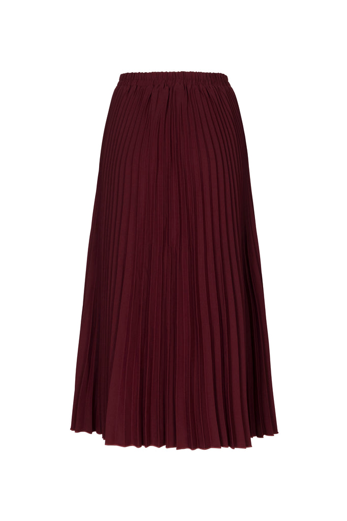 Pleated Midi Skirt (Mulberry)