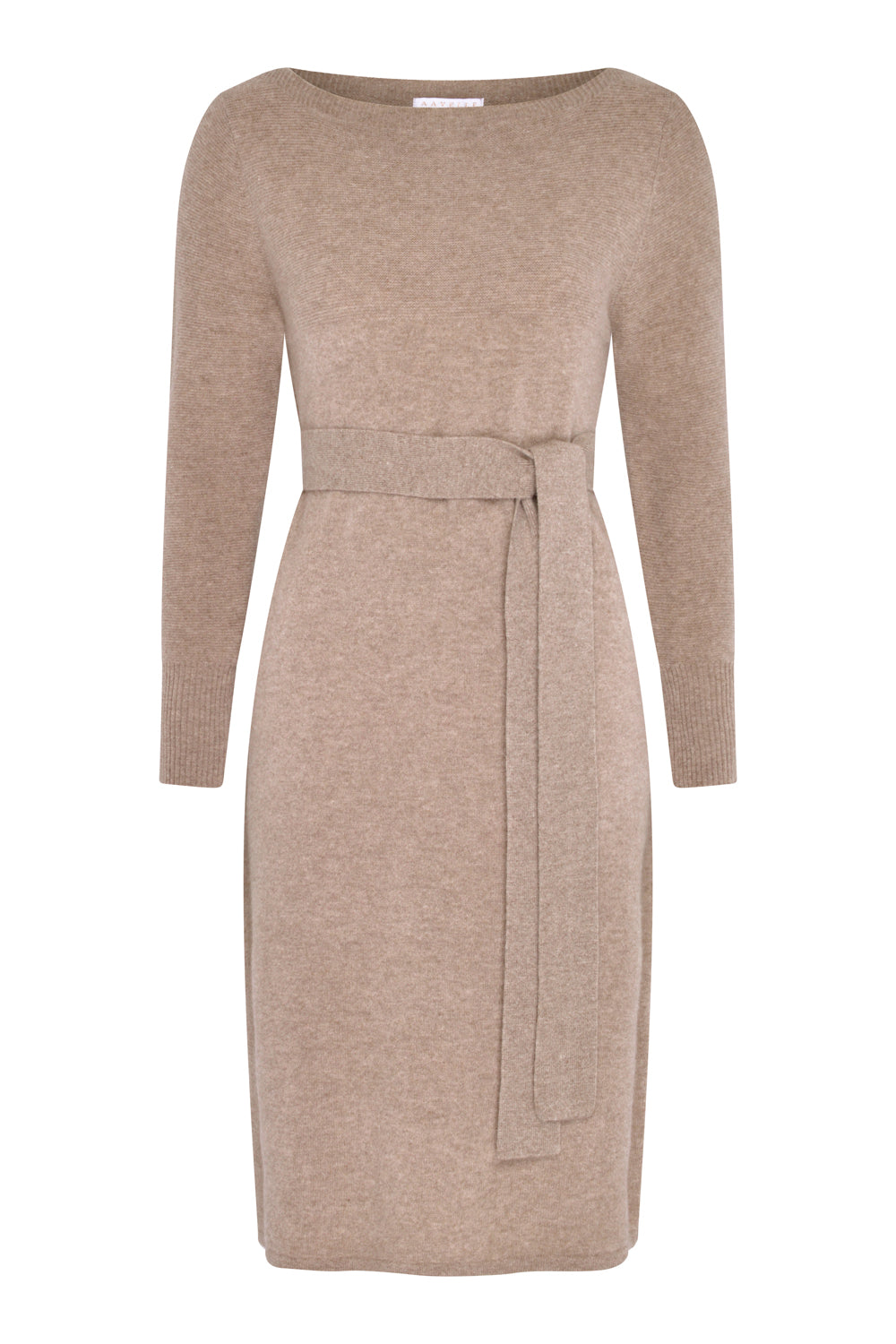 Pure Merino Boat Neck Knit Dress (Mink) | Aavelle Pure Merino Boat Neck Knit Dress (Mink) | Aavelle