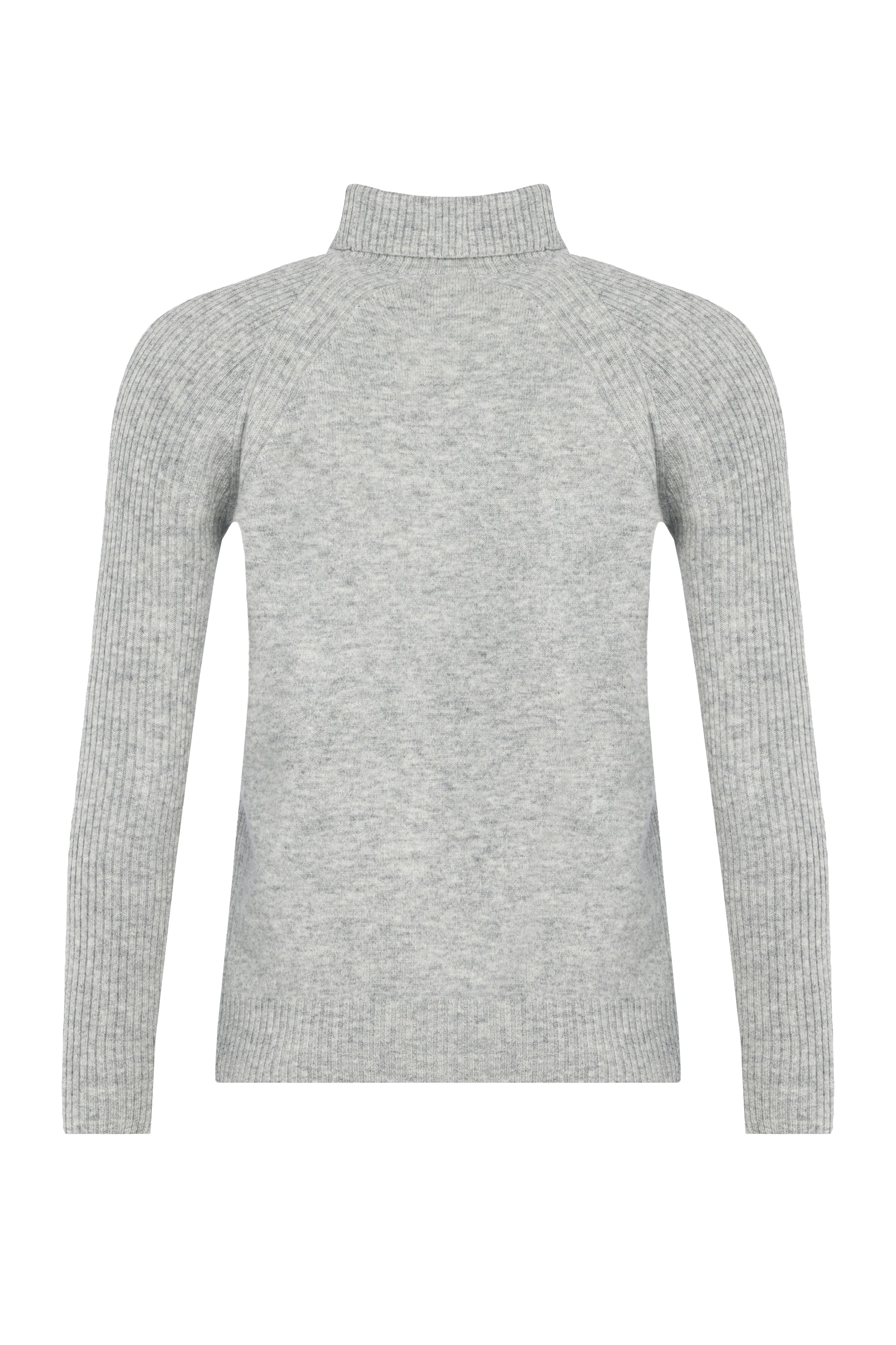 Ribbed Sleeve Roll Neck (Grey)