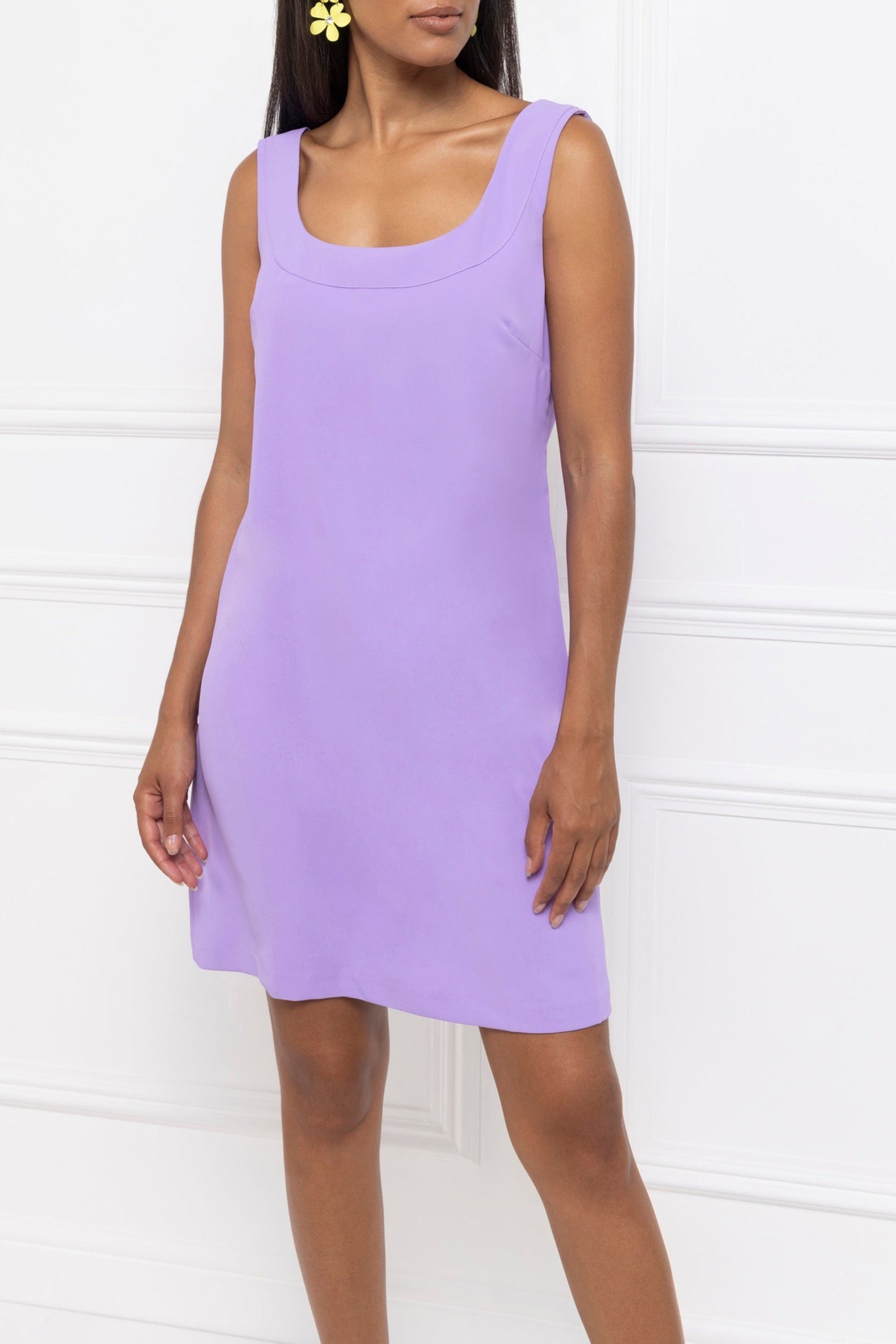 Scoop Neck Shift Dress (Lilac)