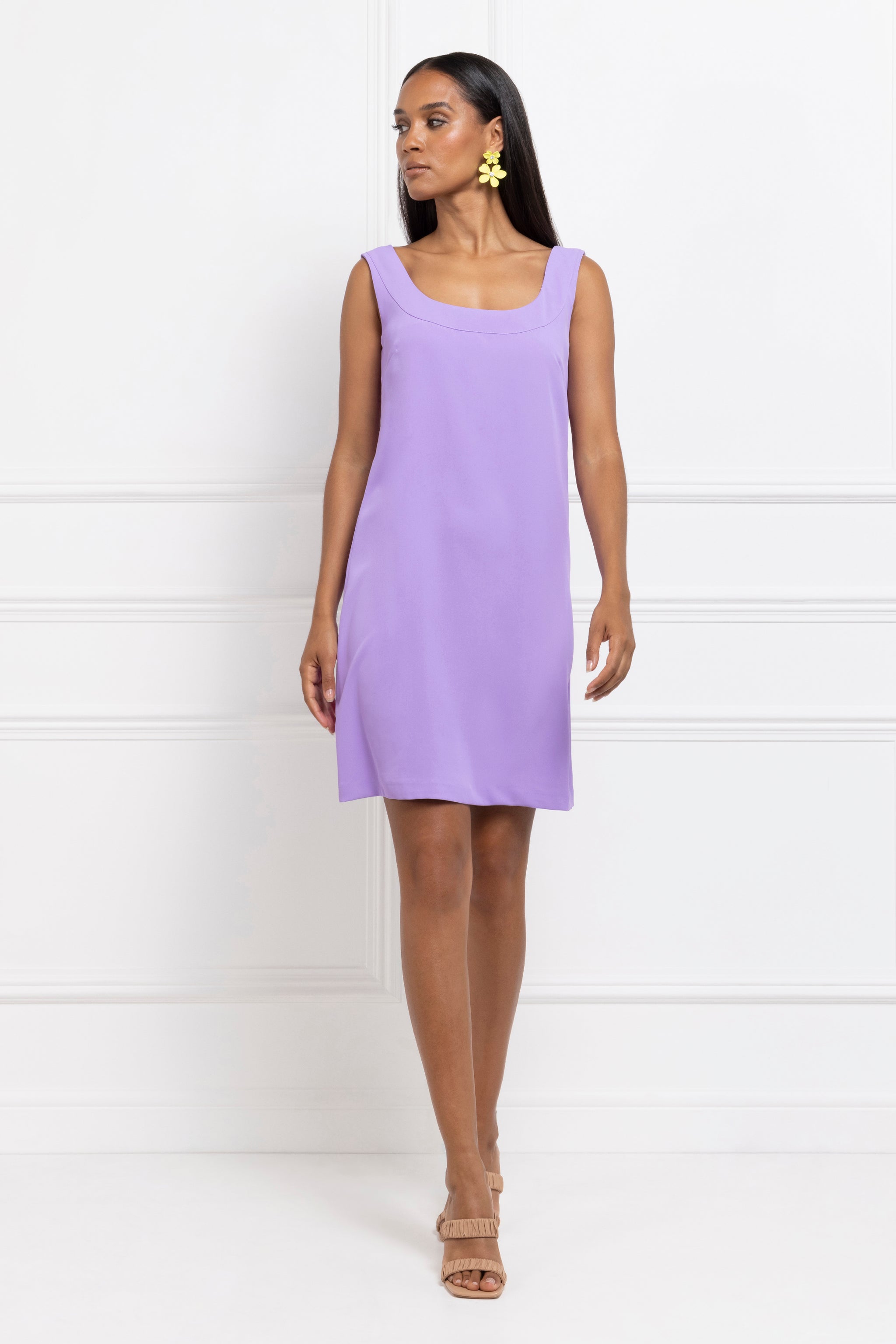 Scoop Neck Shift Dress (Lilac)