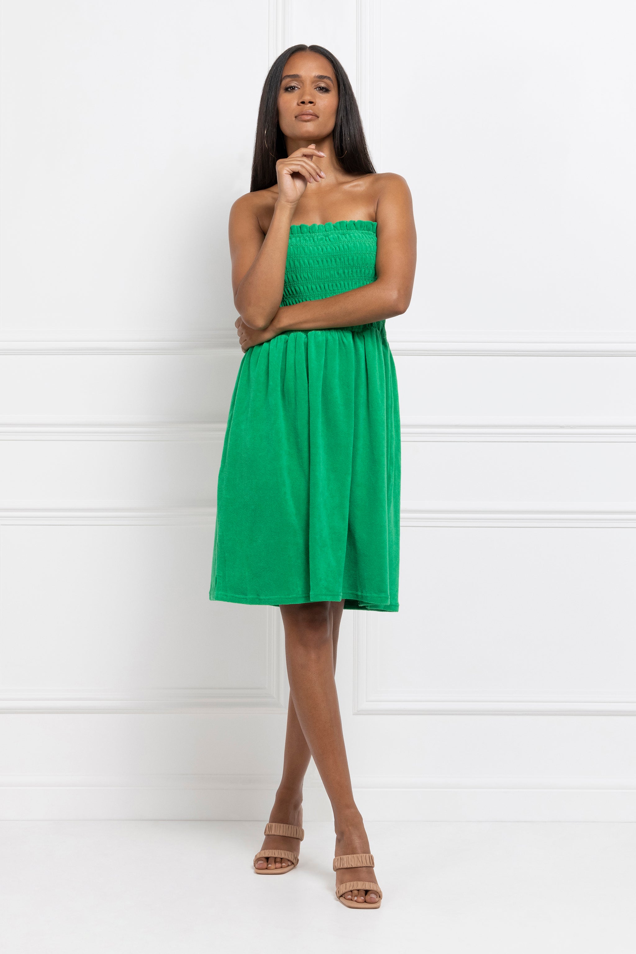 Towelling Dress (Emerald)
