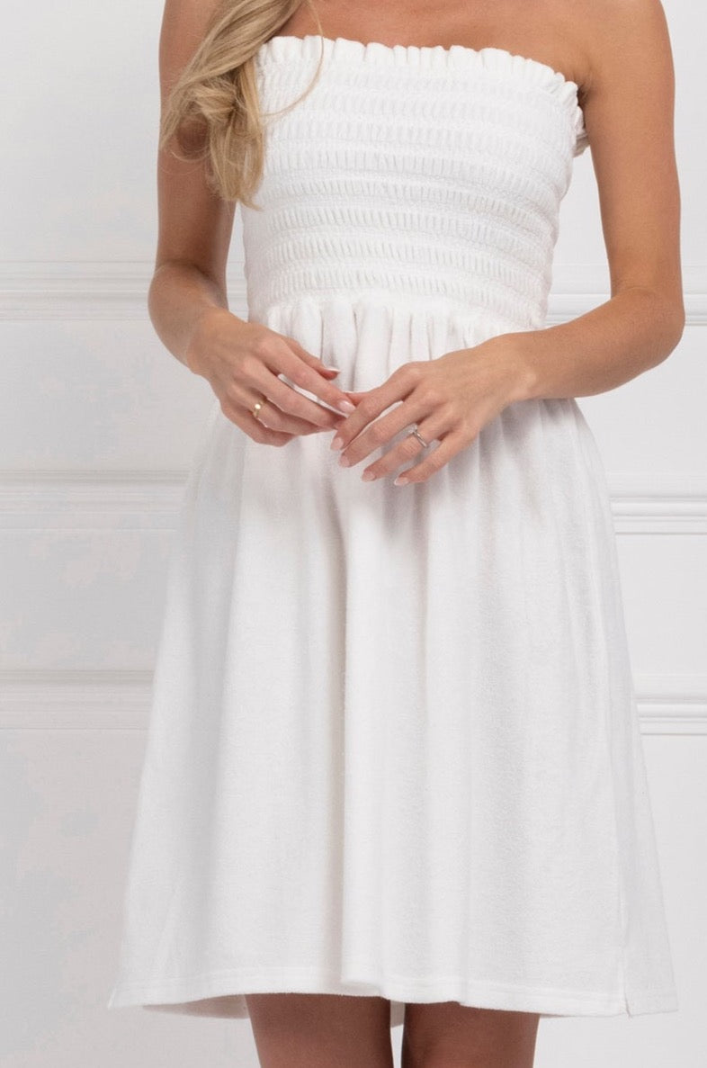 Towelling Dress (White)